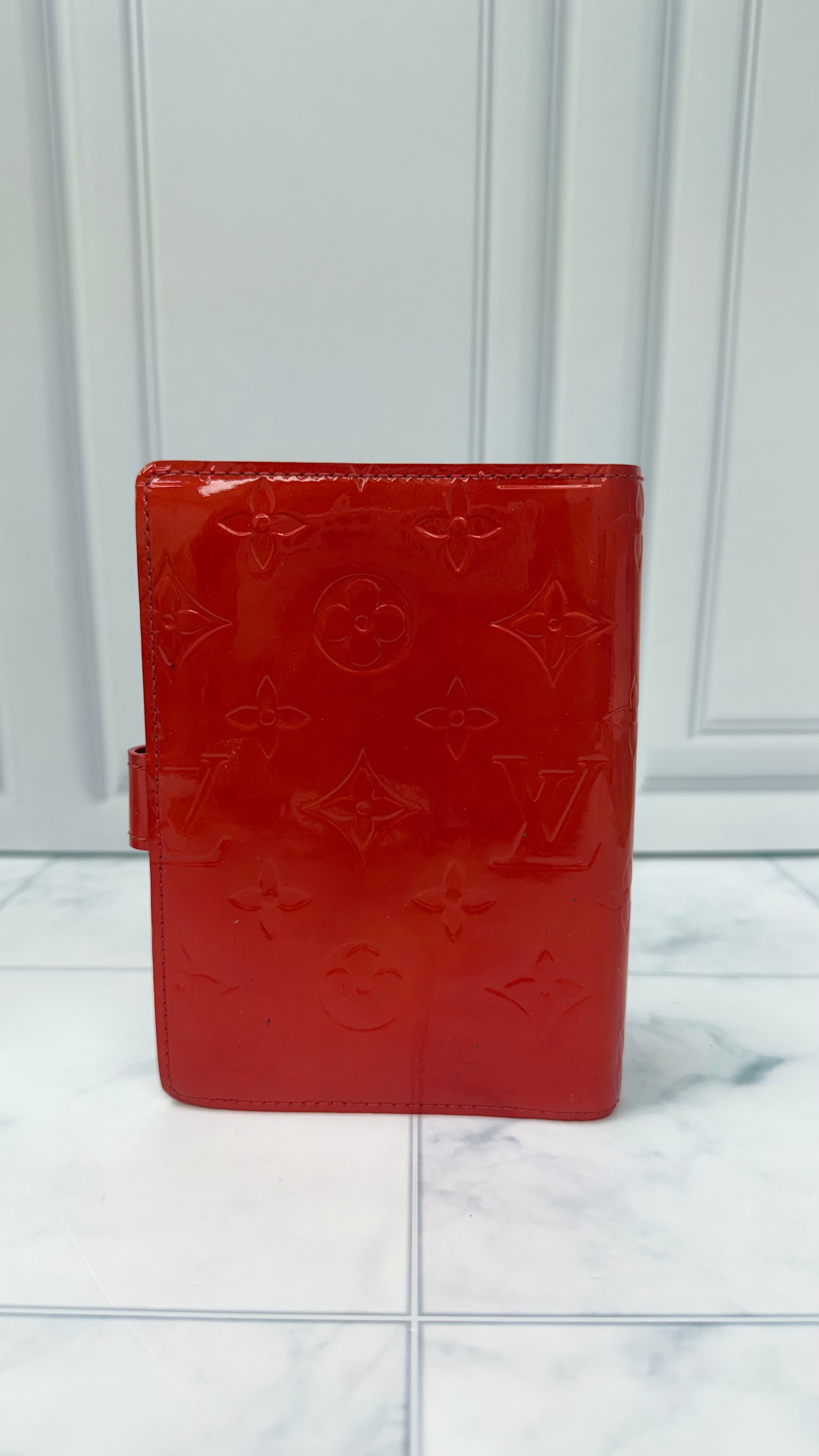 Louis Vuitton Monogram Red Vernis Leather Passport Agenda Cover PM