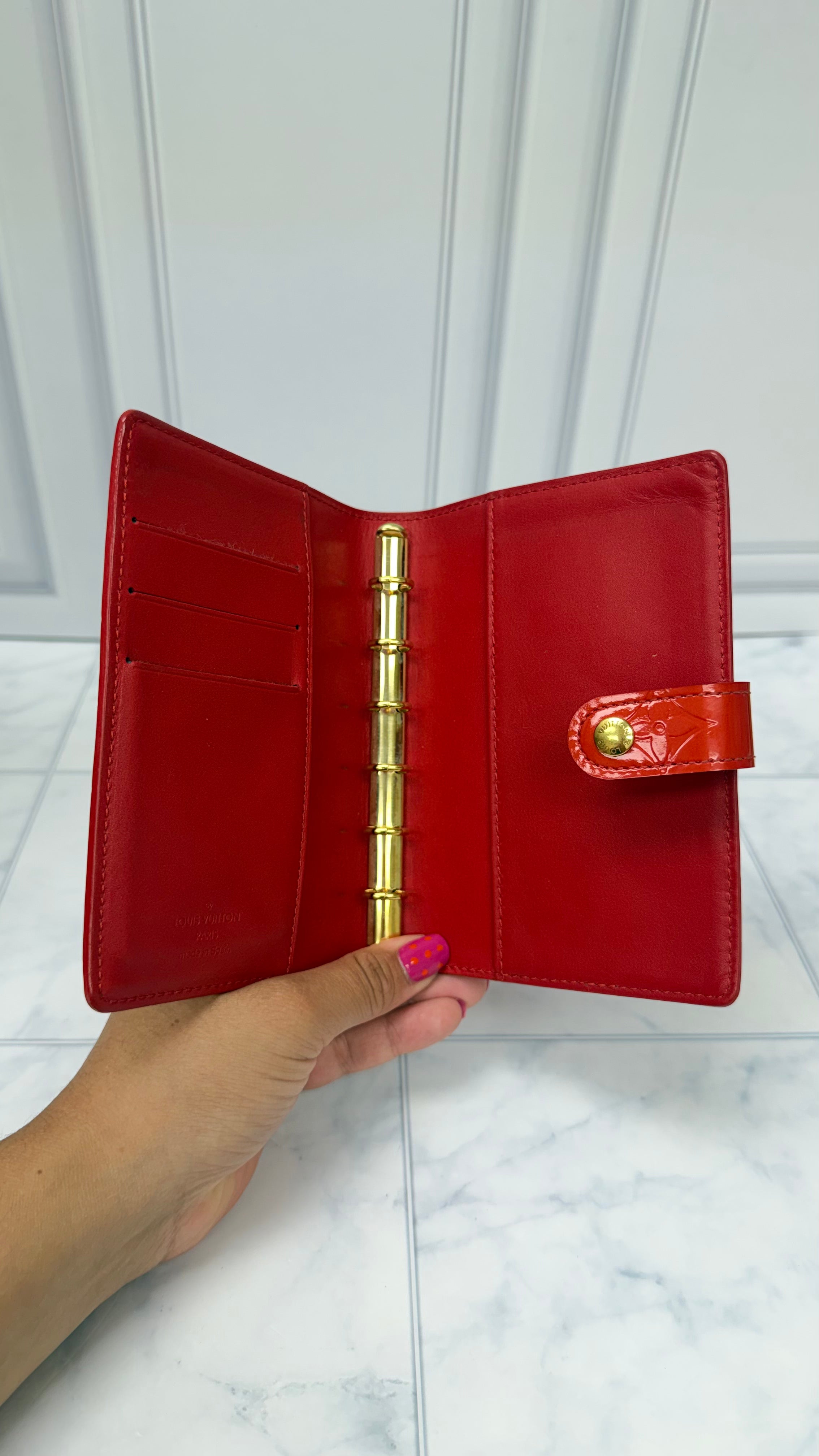 Louis Vuitton Monogram Red Vernis Leather Passport Agenda Cover PM