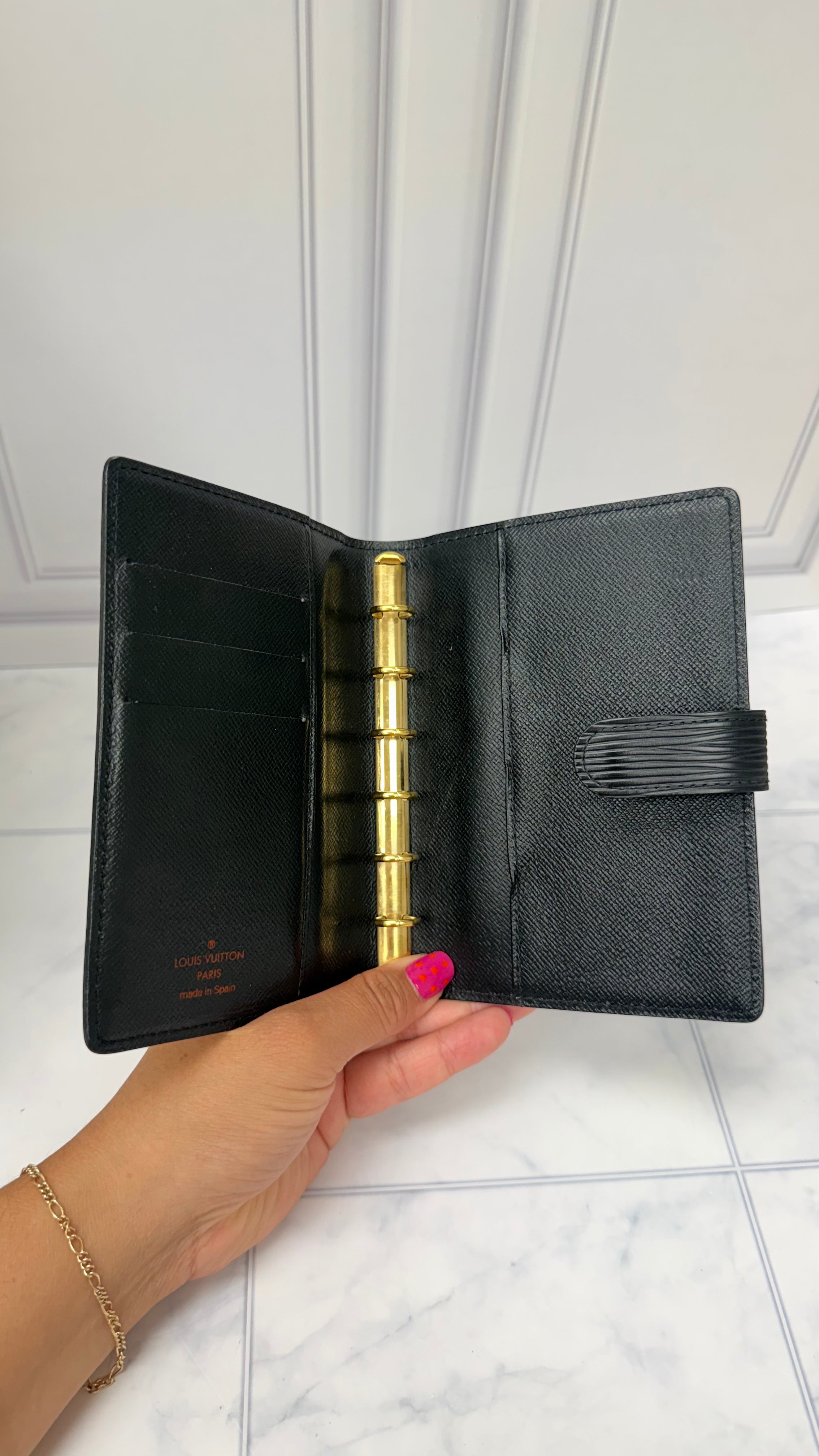Louis Vuitton Black Epi Leather Passport Agenda Cover PM