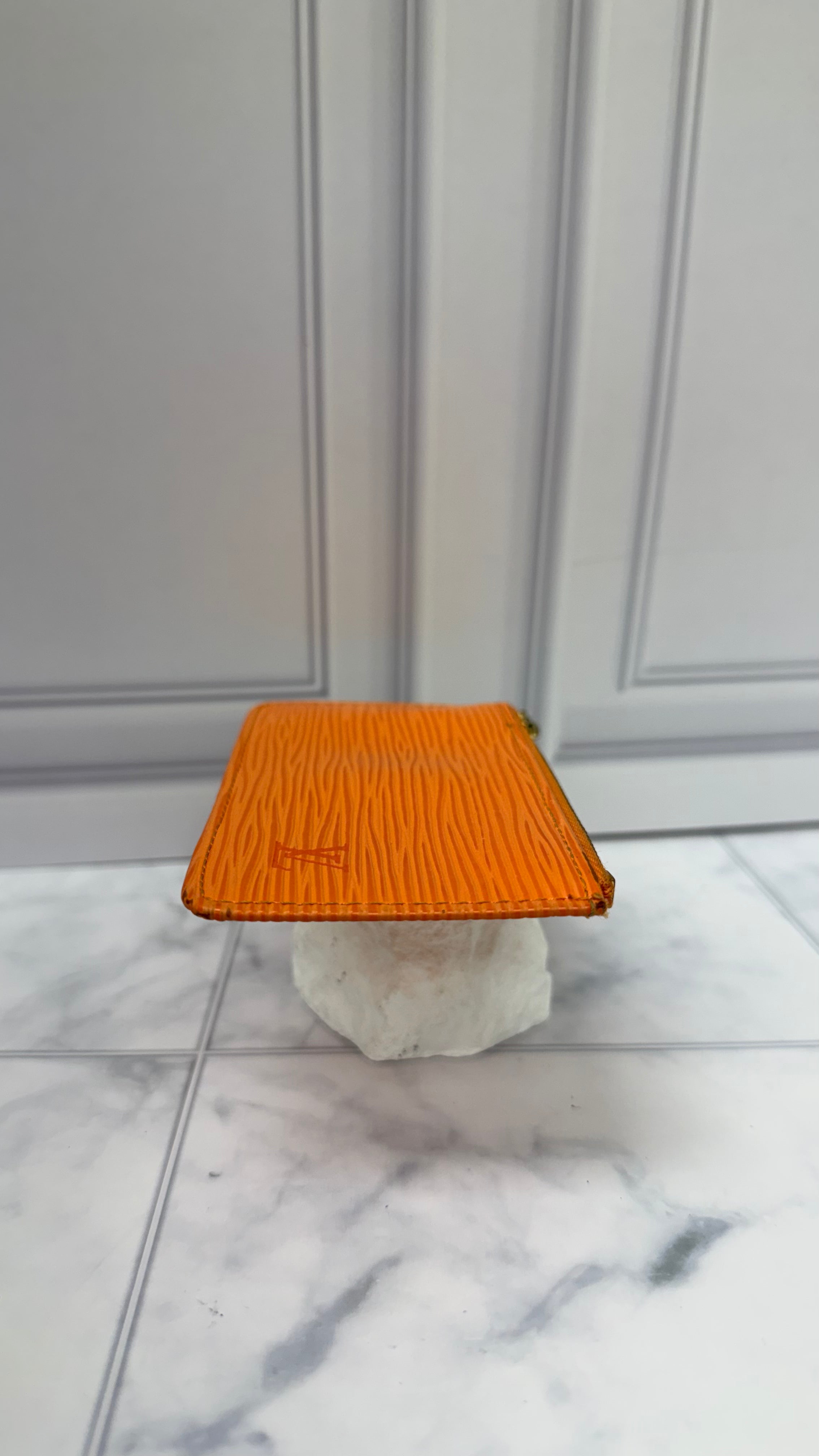 Louis Vuitton Orange Epi Leather Key Cles