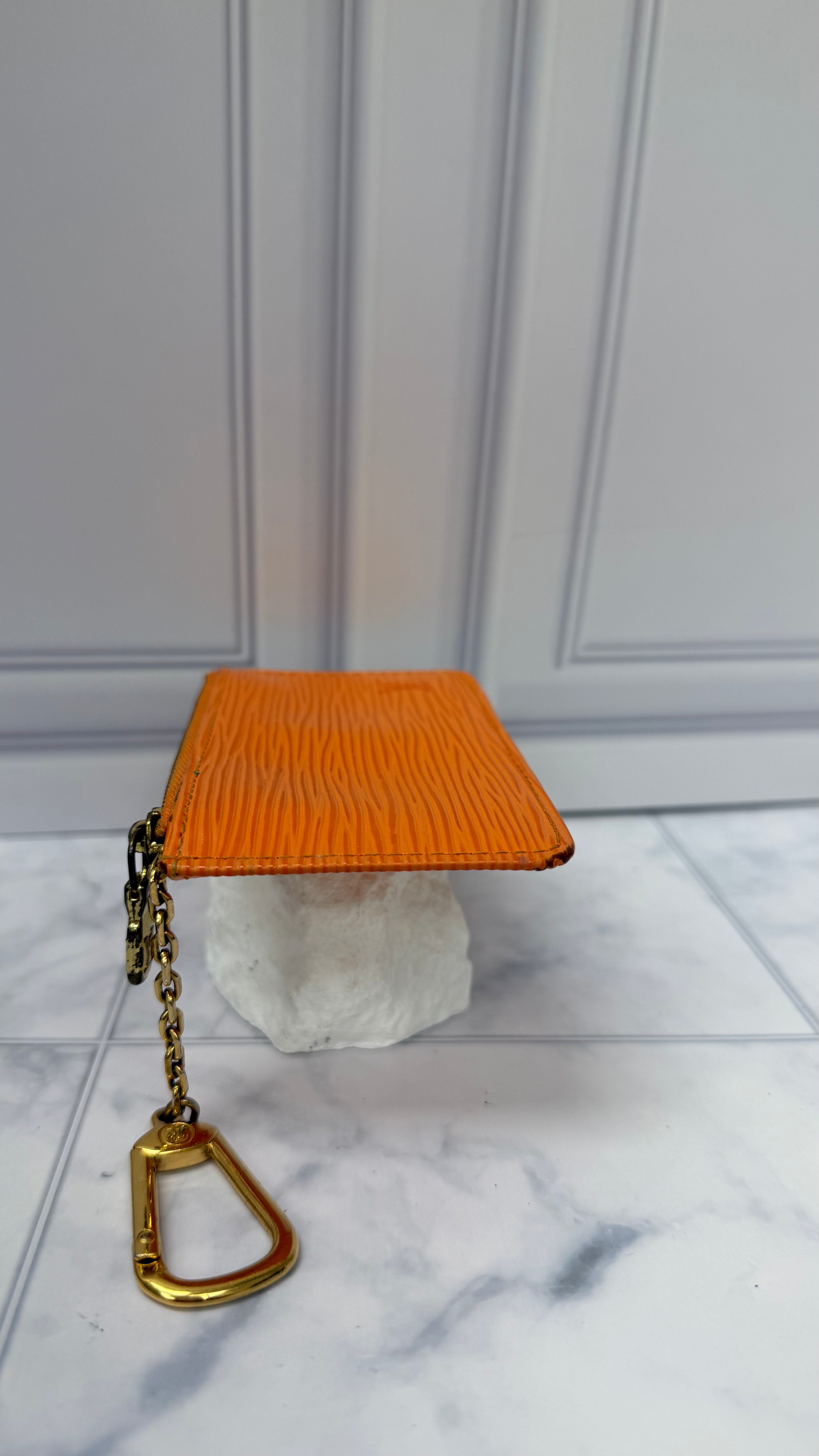 Louis Vuitton Orange Epi Leather Key Cles