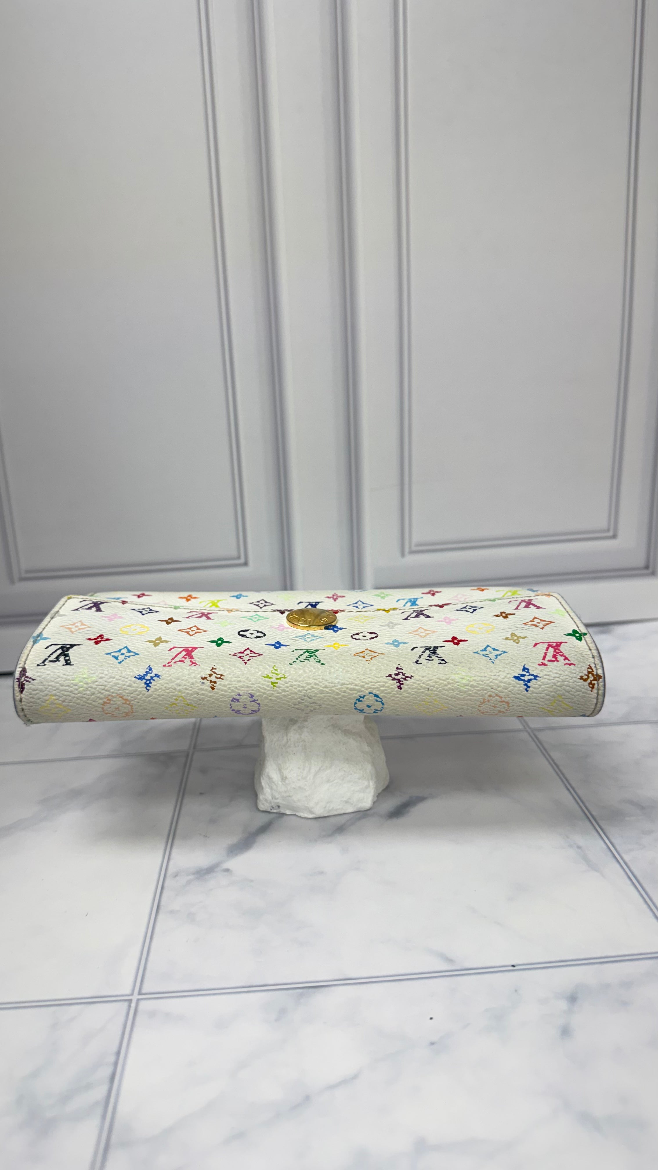 Louis Vuitton White Multicolor Monogram Sarah Wallet