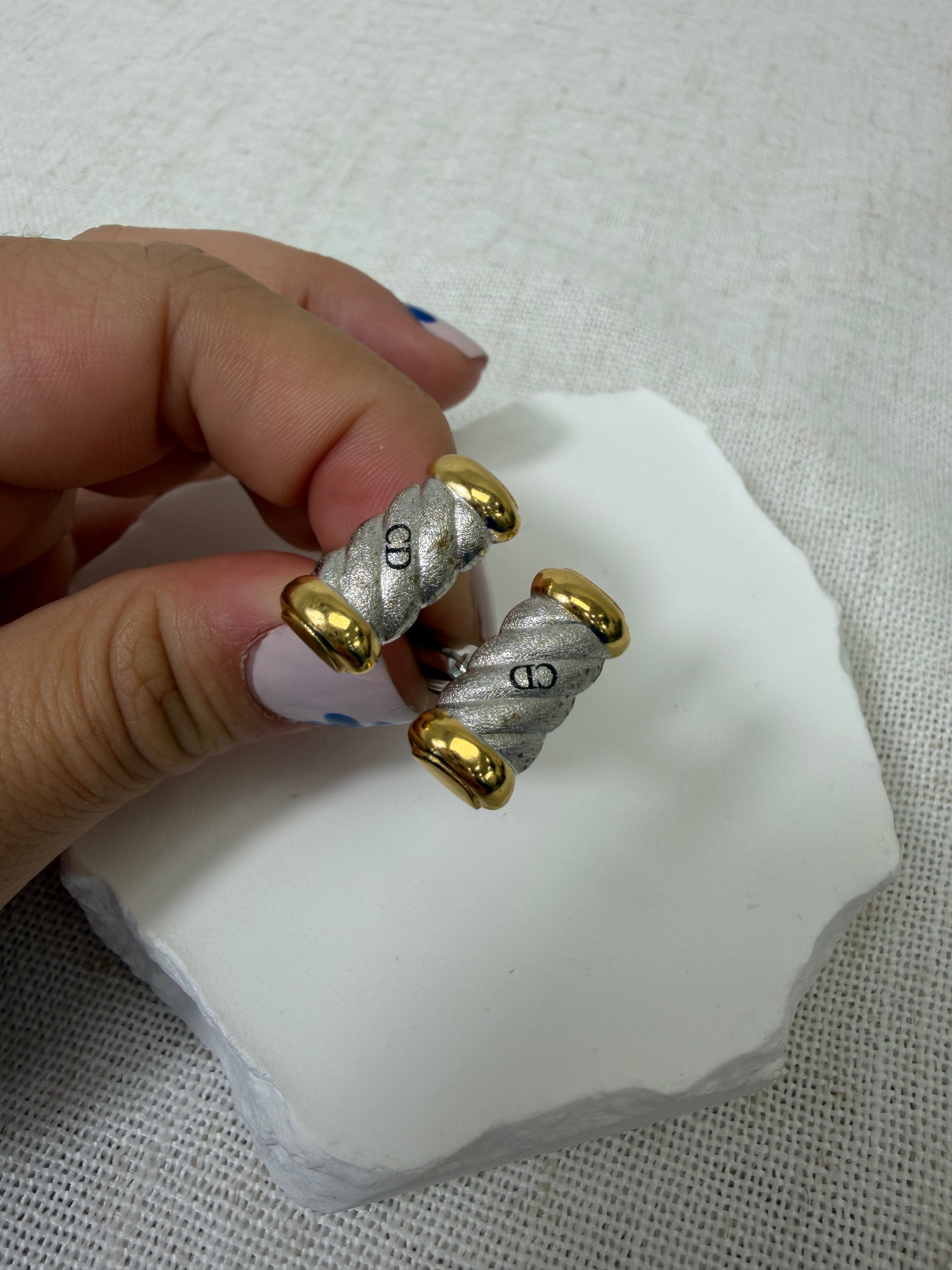 Christian Dior Two Tone Cufflinks & Tie Clip