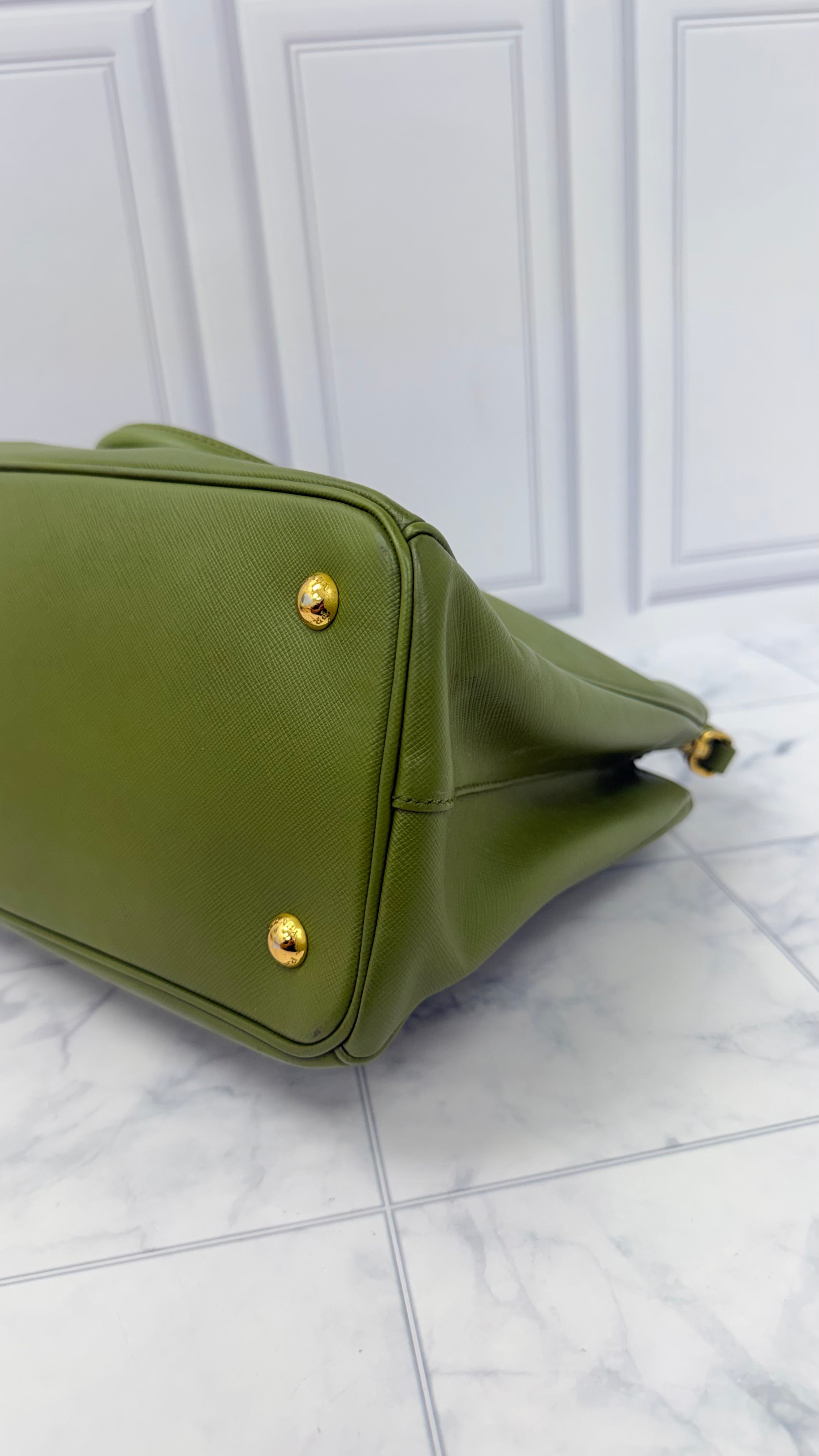 Prada Green Saffiano Leather Medium Gardener's Tote Bag