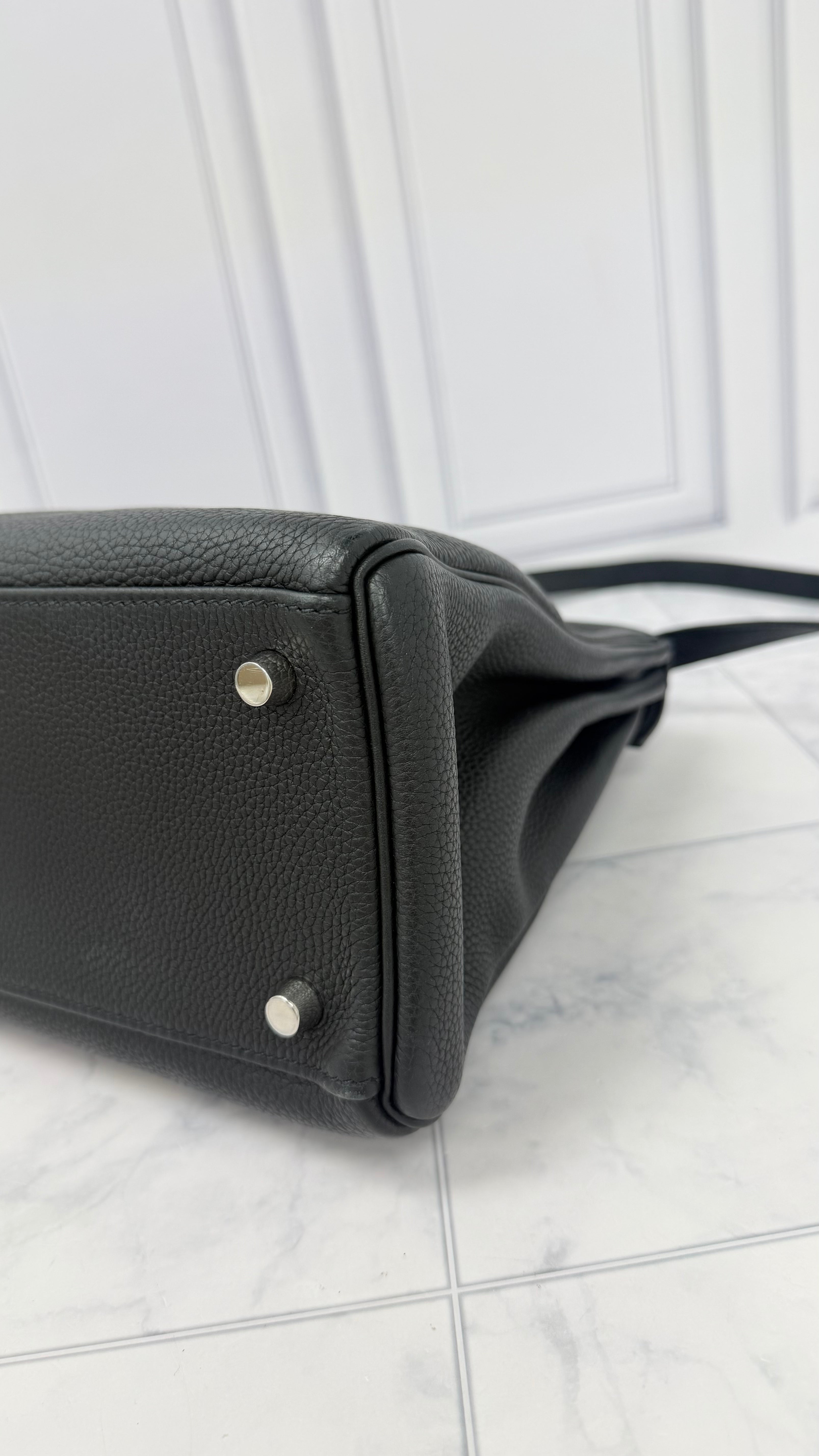 Hermes Black Togo Leather Kelly 32 Handbag