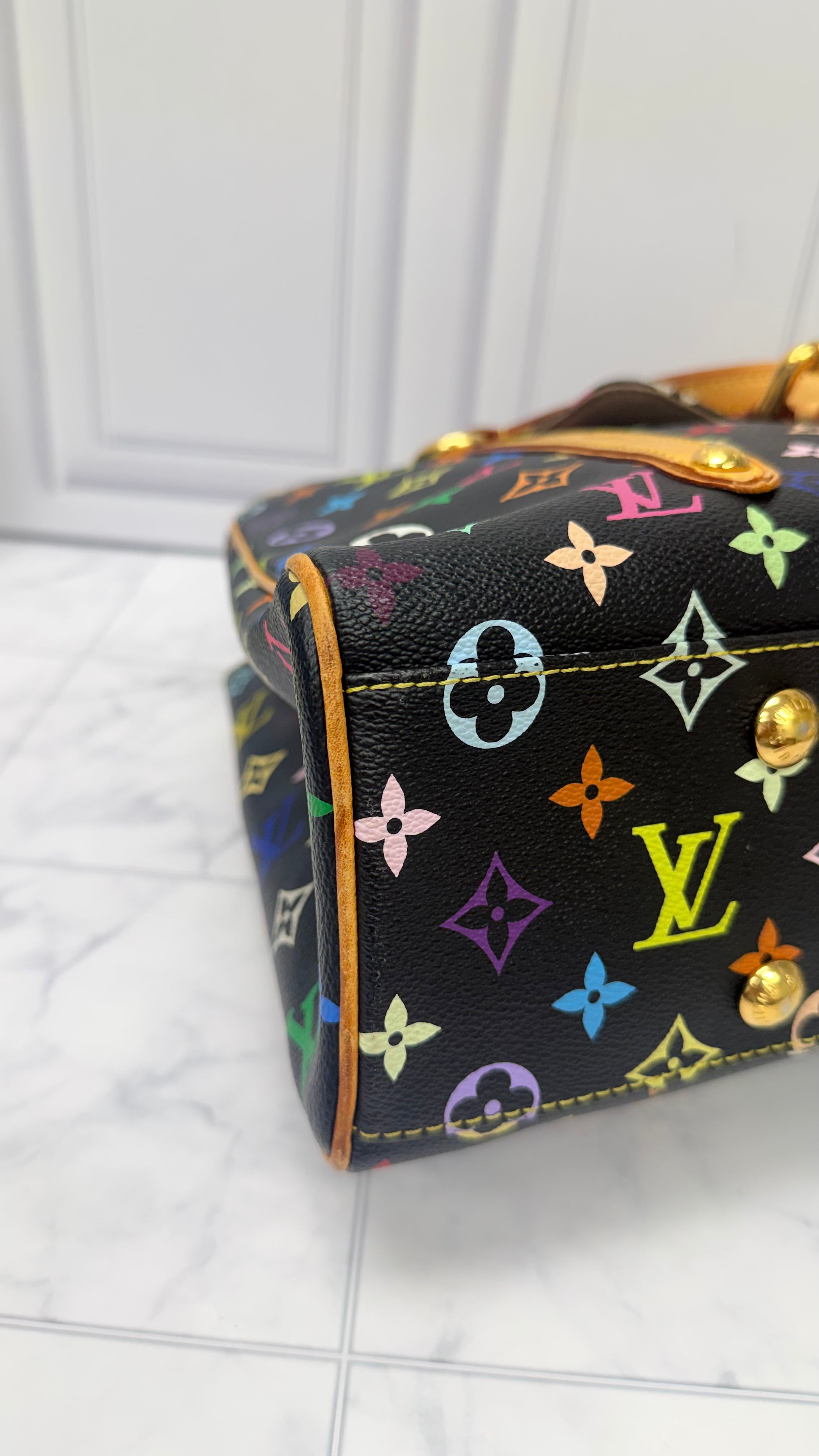 Louis Vuitton Black Multicolor Monogram Aurelia MM Handbag