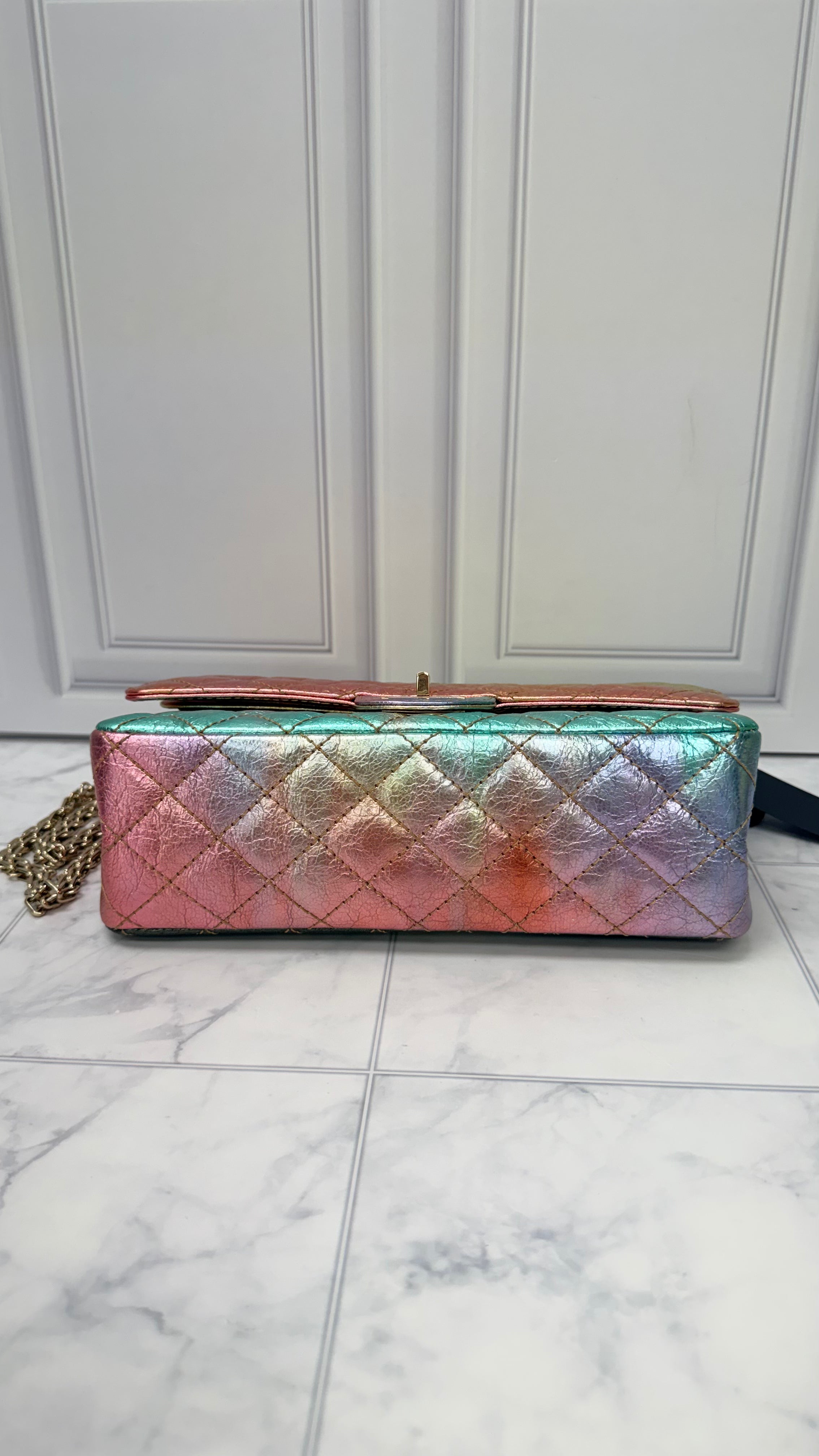 LIKE NEW - Chanel Reissue Medium Rainbow Iridescent Quilted Leather Flap Bag
