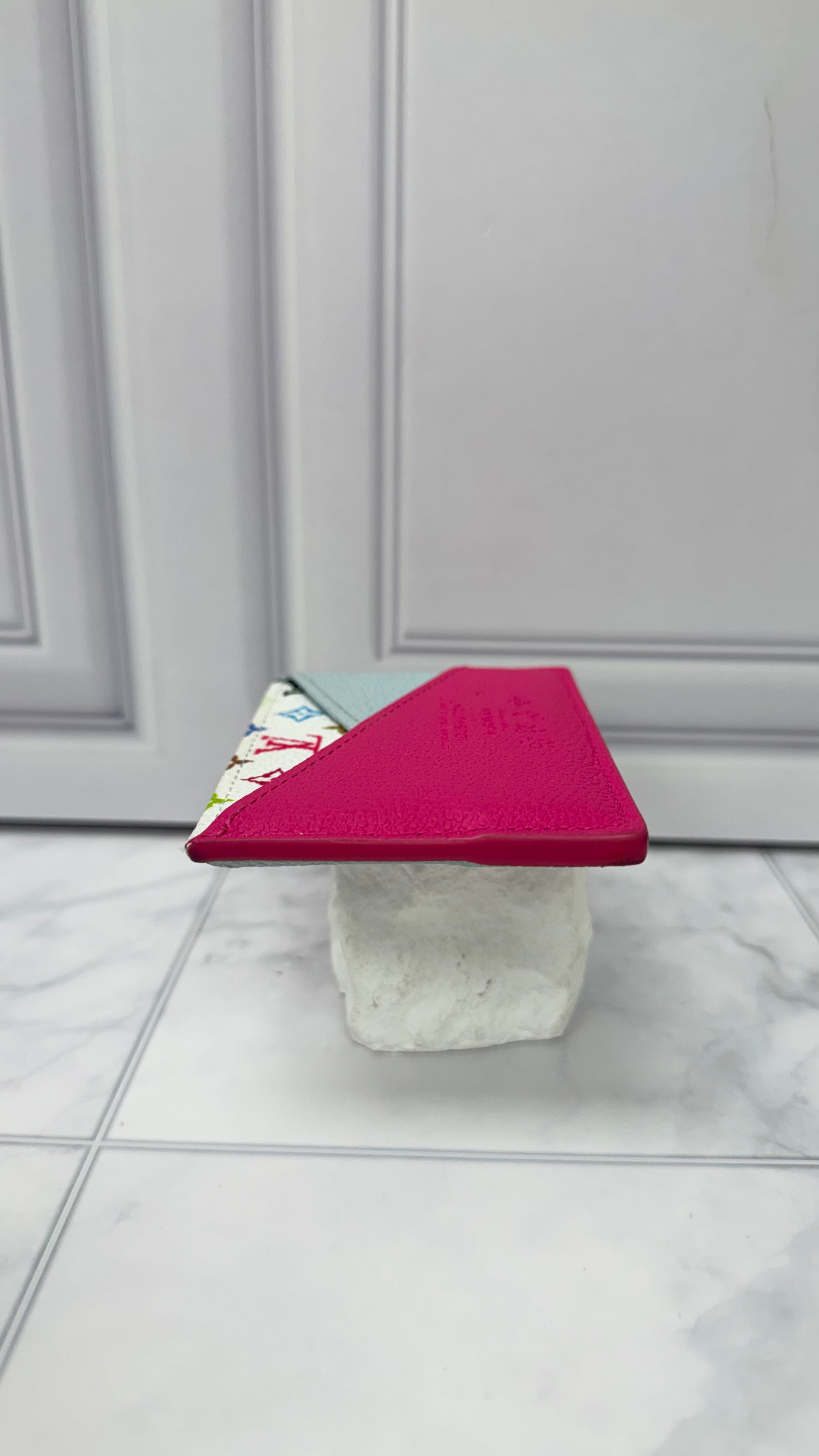 Louis Vuitton White Multicolor Monogram Leather Card Holder