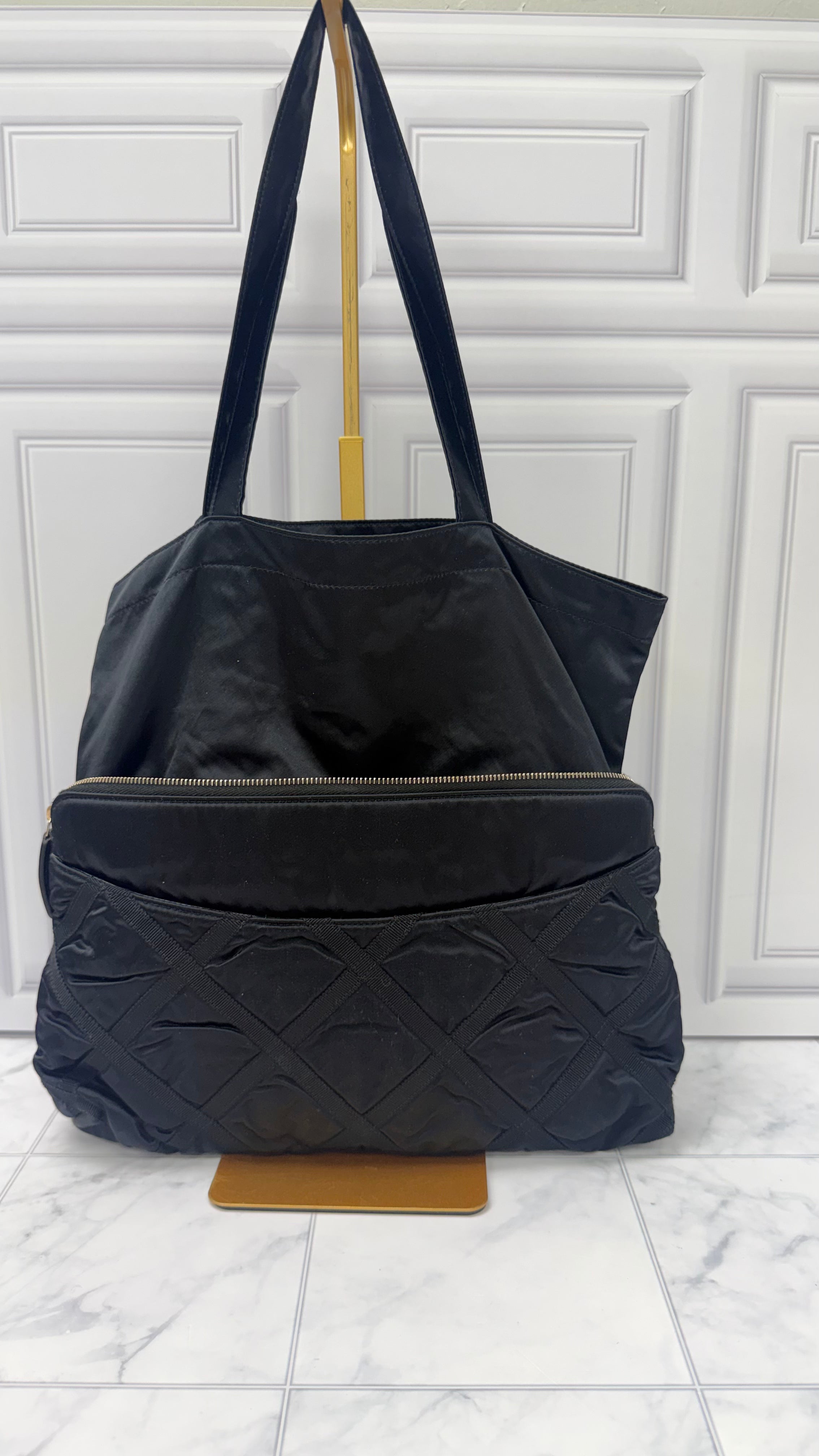 Chanel Black Nylon Lifestyle Foldable Tote Bag