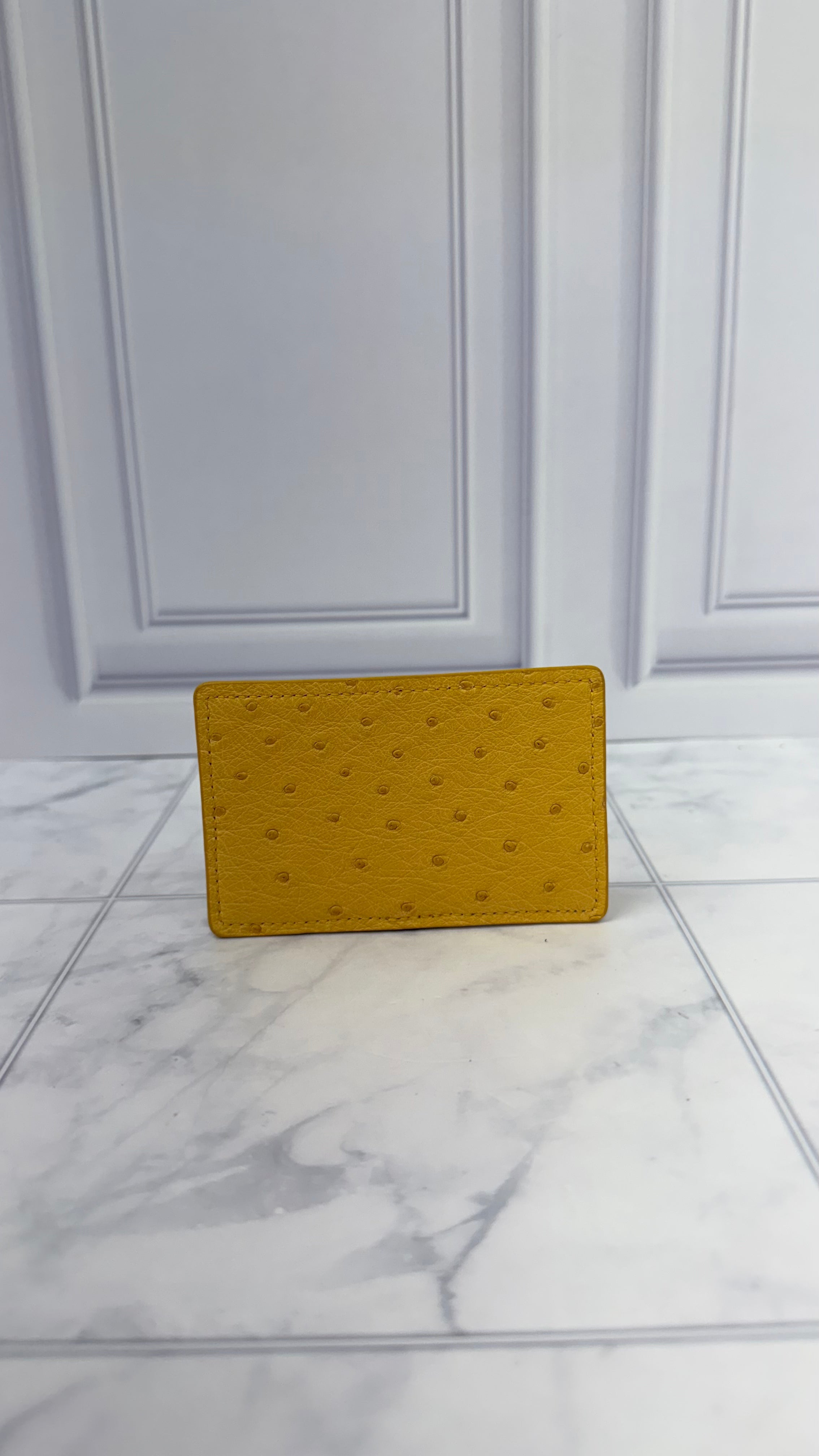 BRAND NEW - Louis Vuitton Yellow Ostrich Leather Card Holder