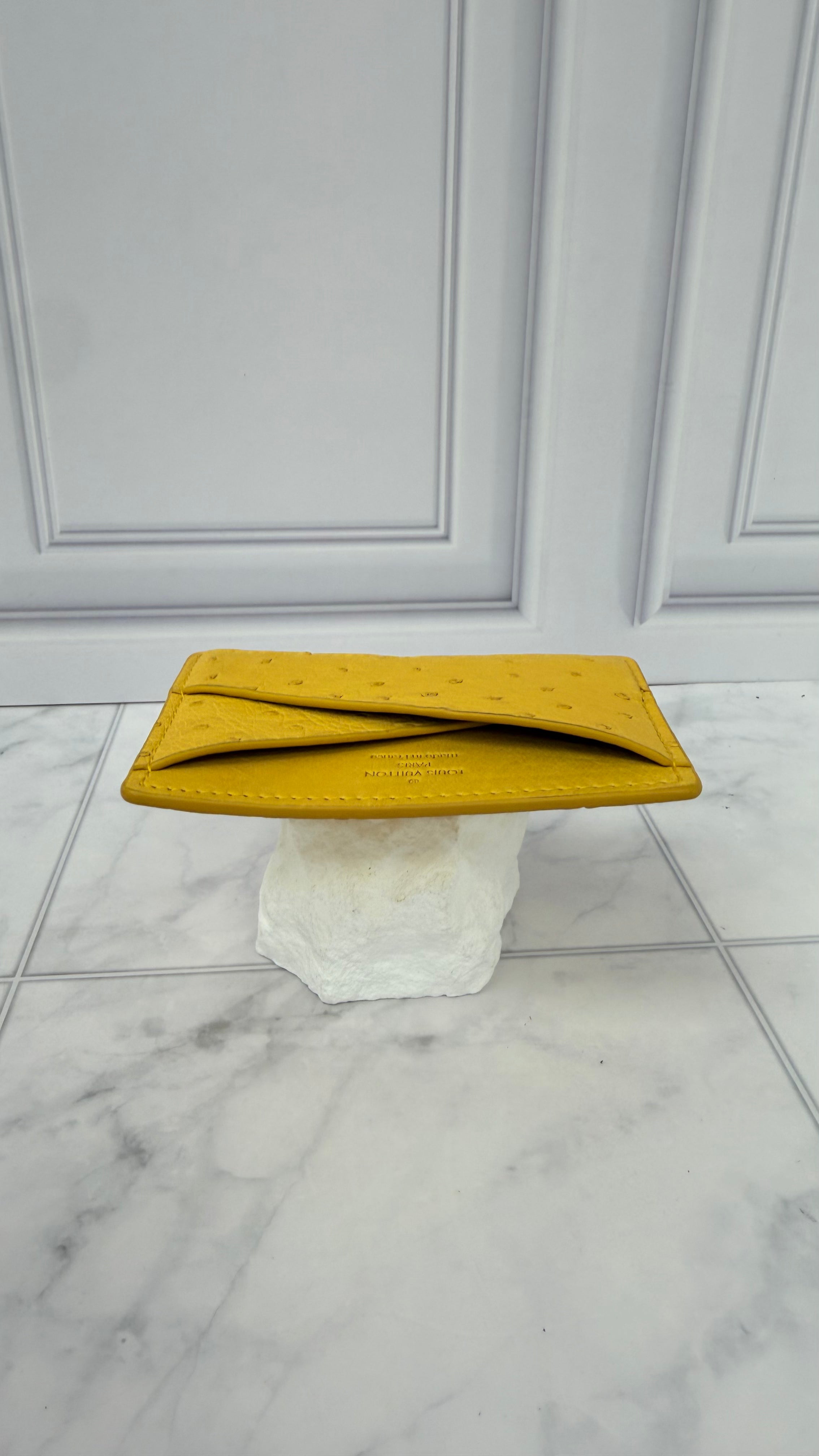 BRAND NEW - Louis Vuitton Yellow Ostrich Leather Card Holder