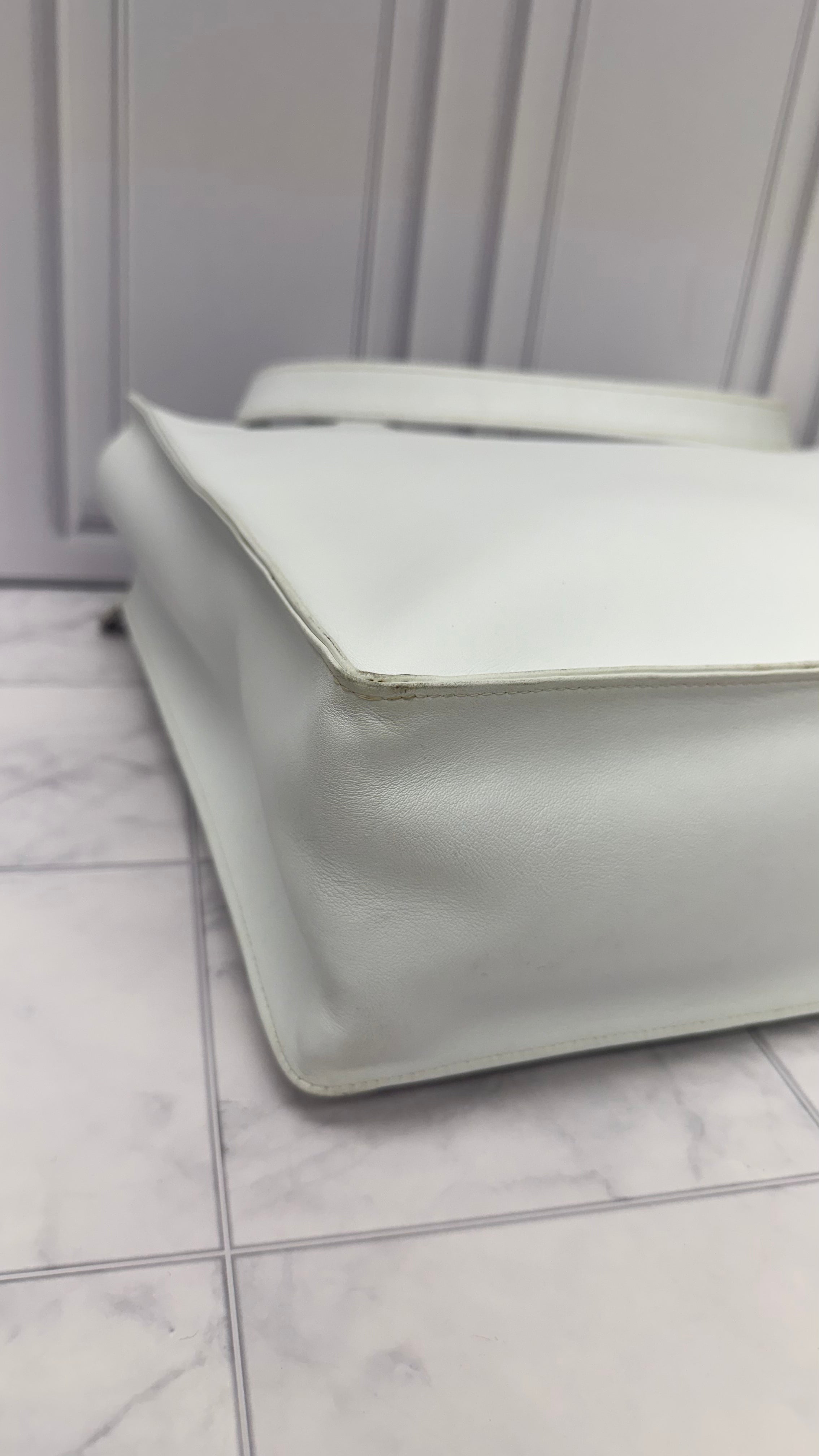 Chanel White Leather Timeless Tote Bag