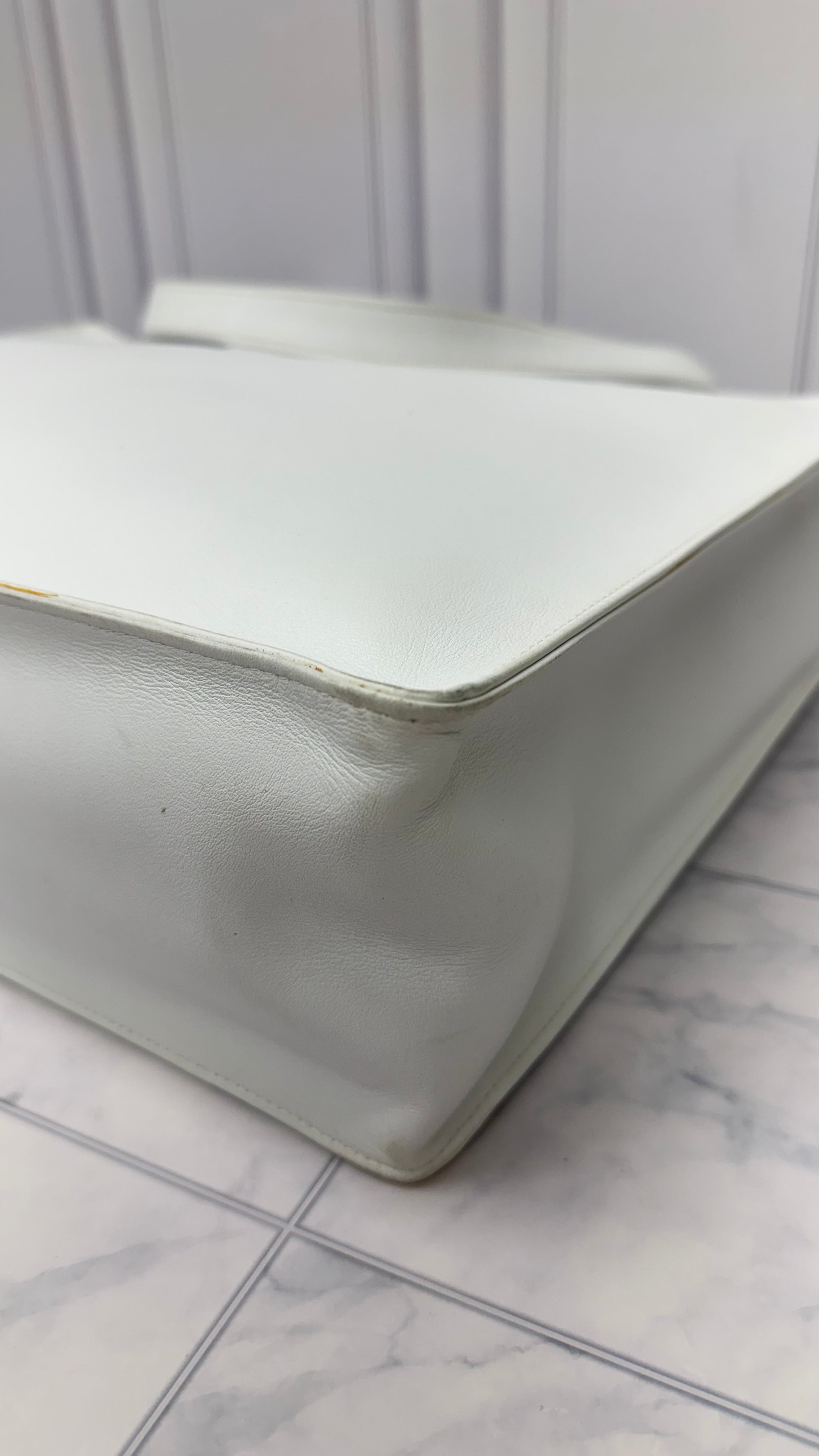 Chanel White Leather Timeless Tote Bag