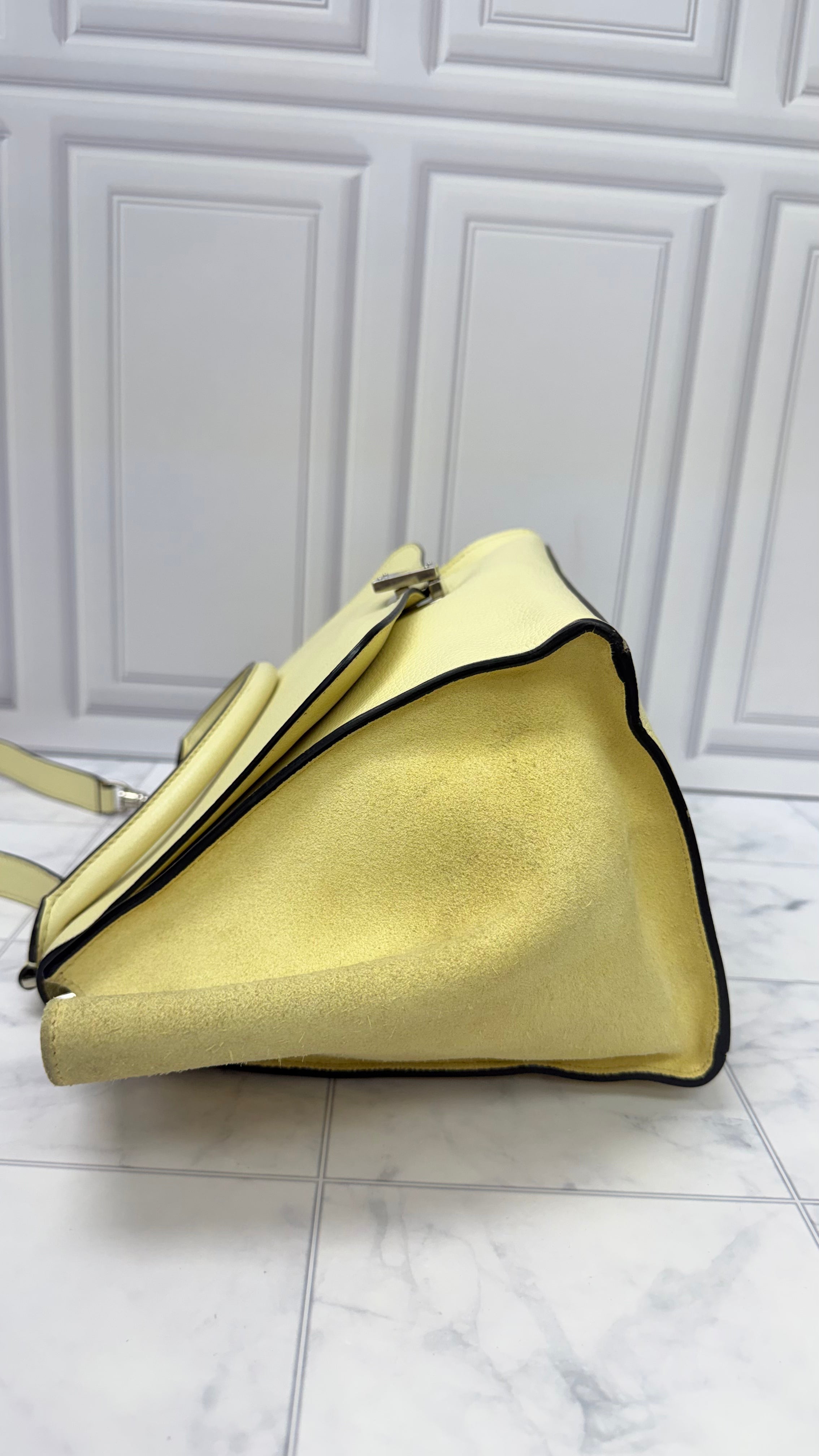 Celine Butter Yellow Leather Trapeze Medium Bag
