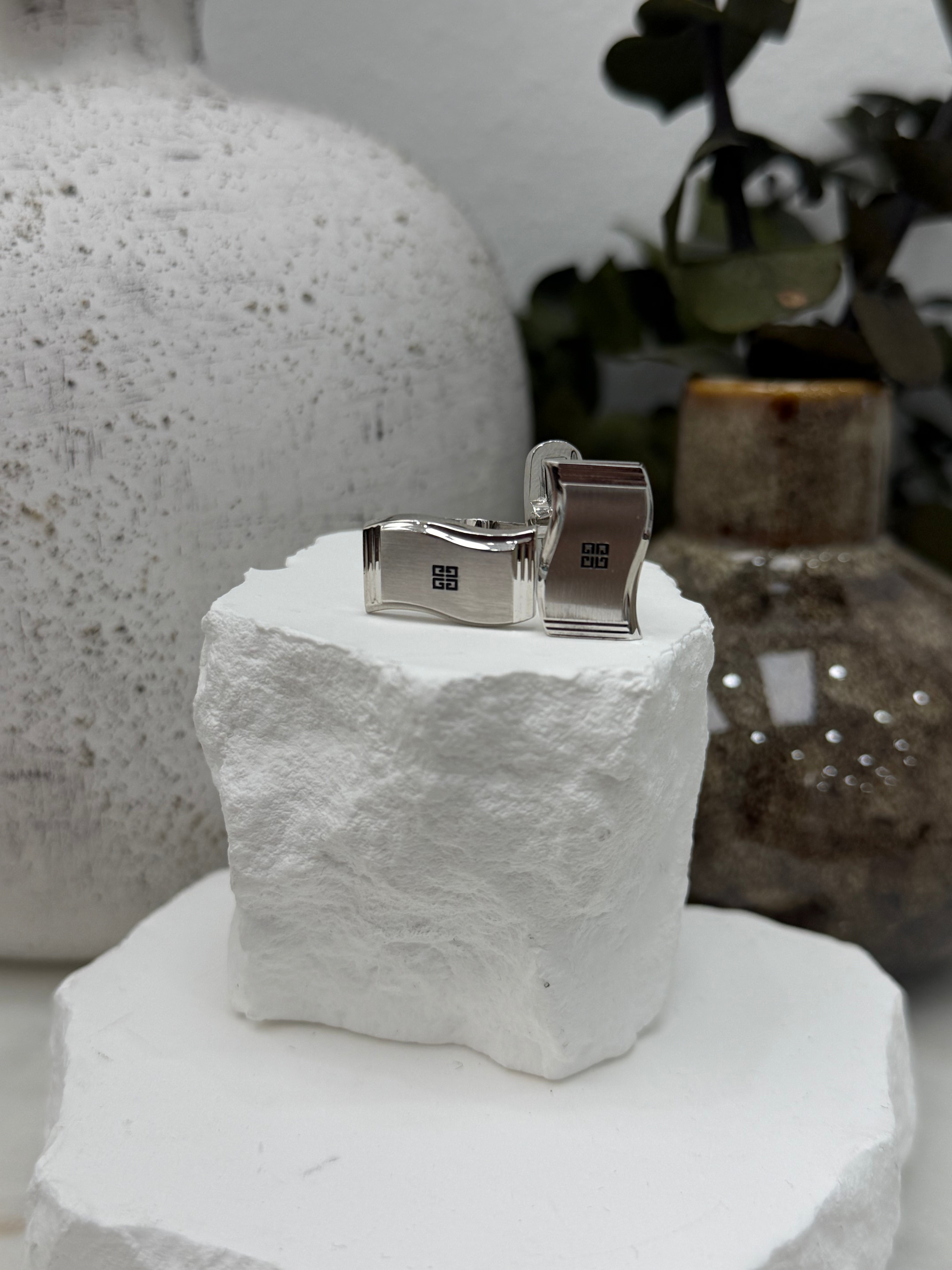 Givenchy Vintage Silver Logo Cufflinks