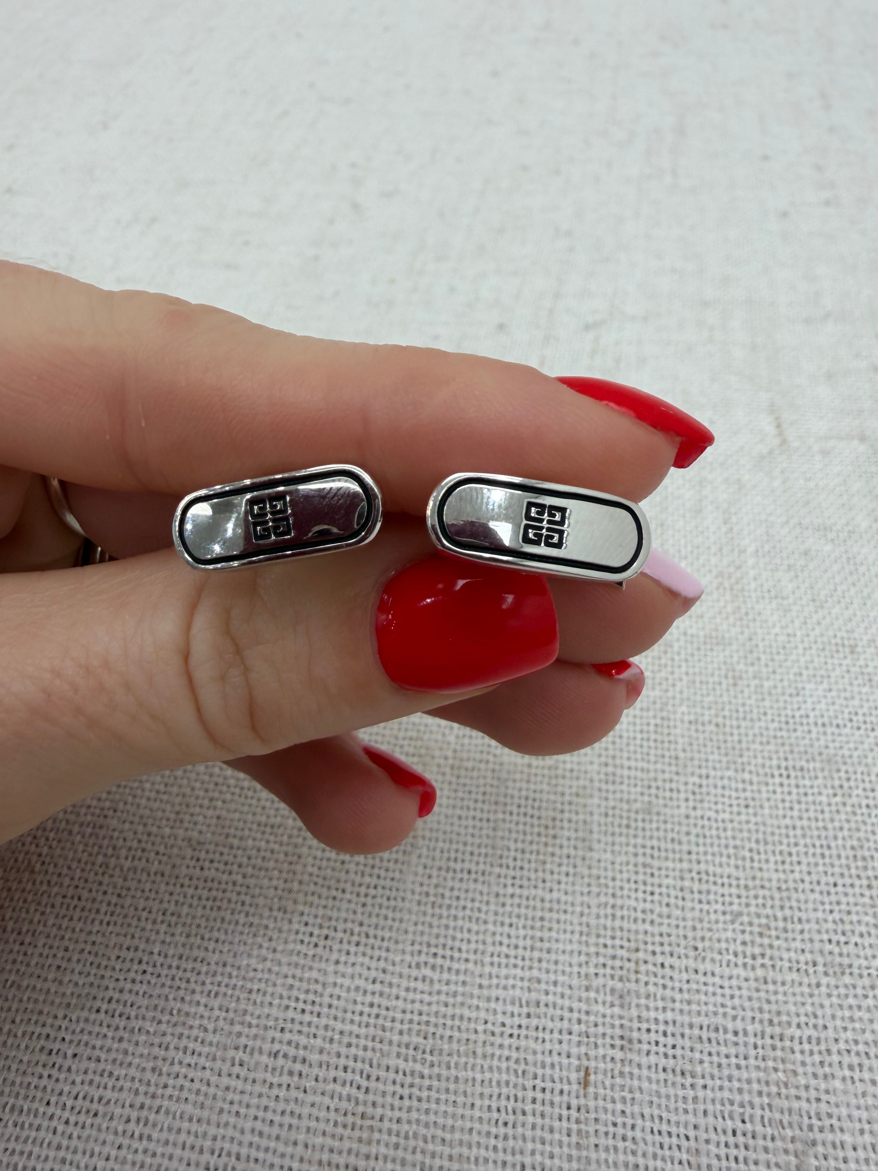 Givenchy Vintage Silver Logo Cufflinks