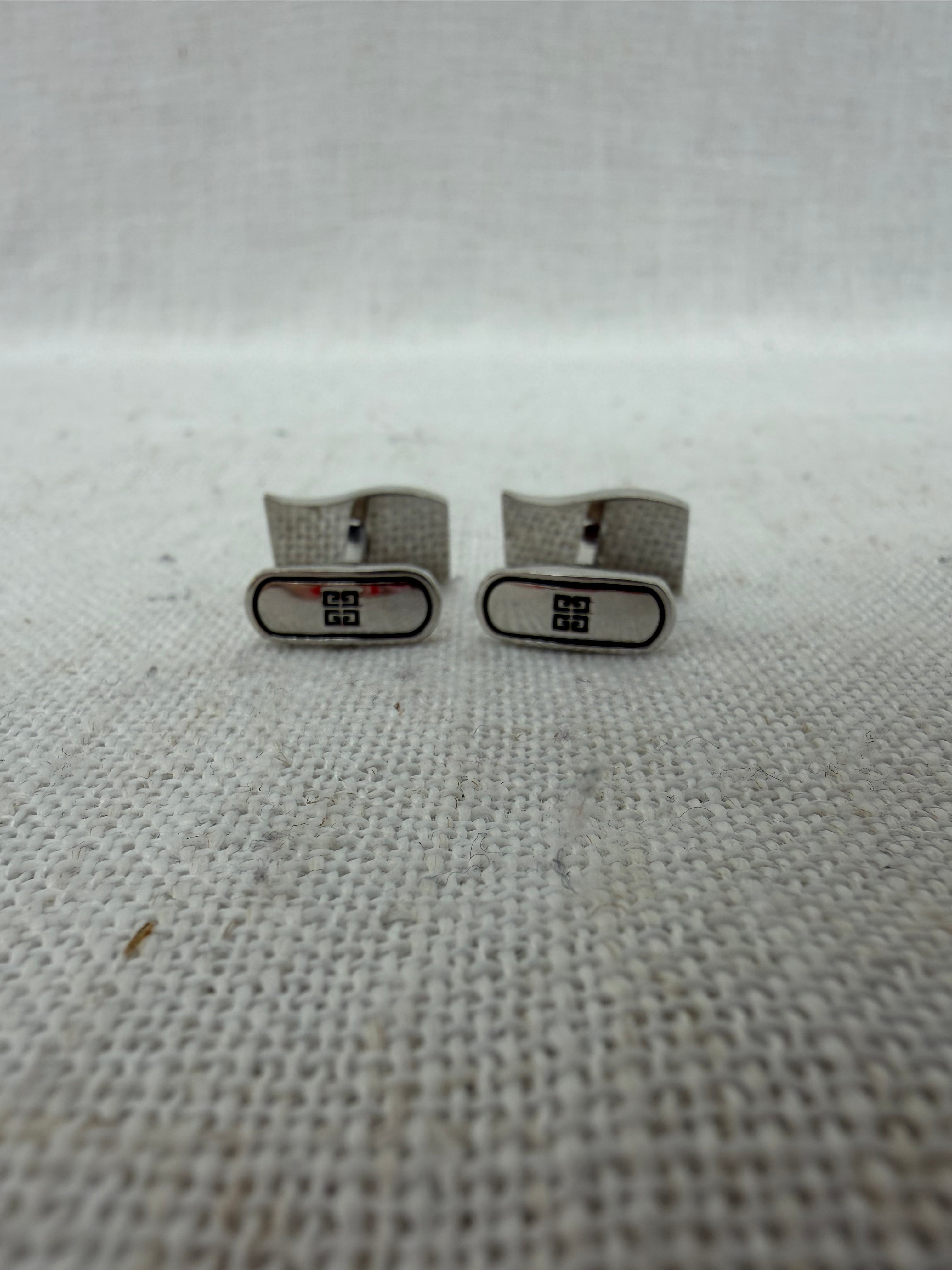 Givenchy Vintage Silver Logo Cufflinks