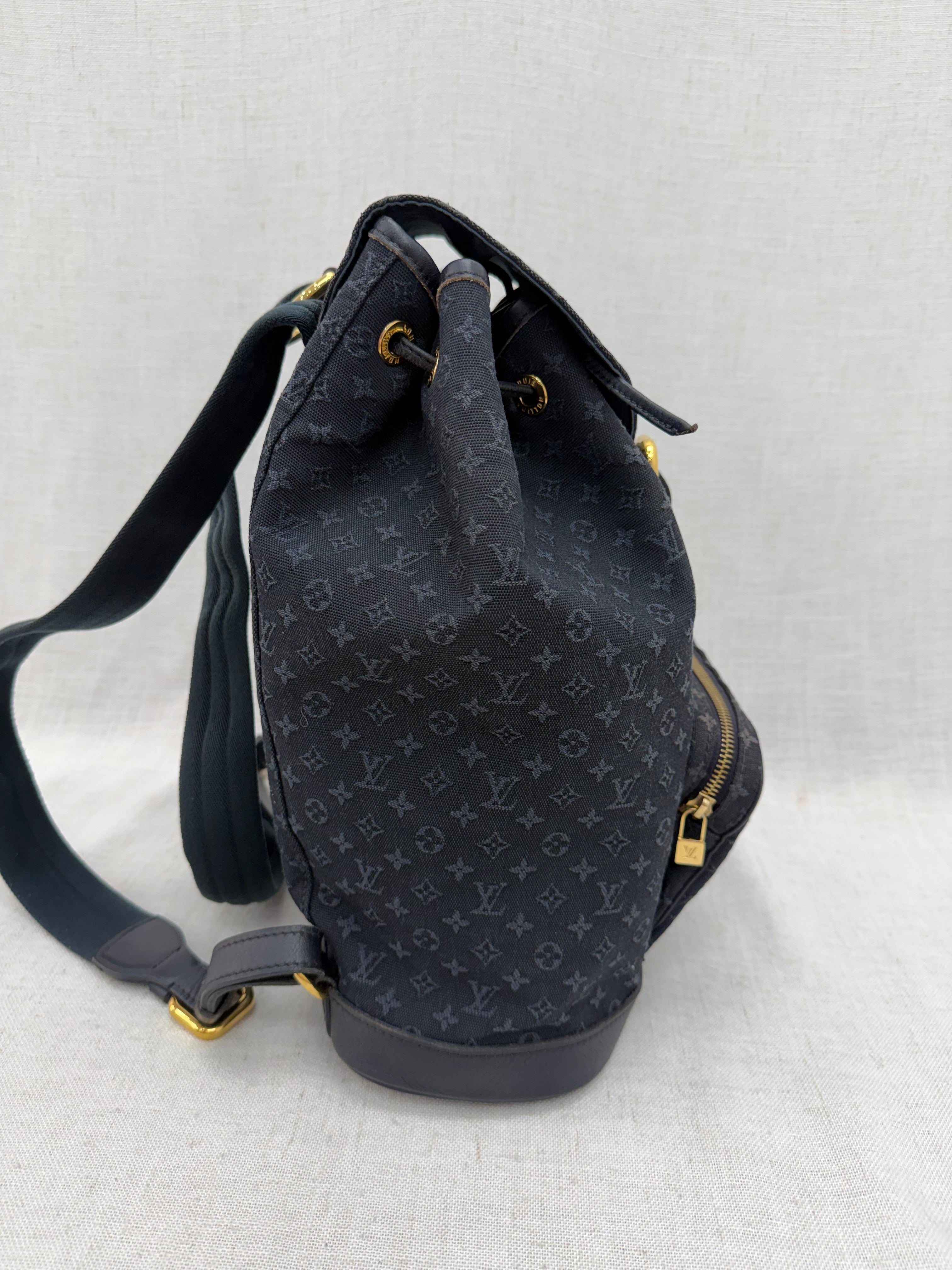 Louis Vuitton RARE Blue Mini Lin Montsouris GM Backpack