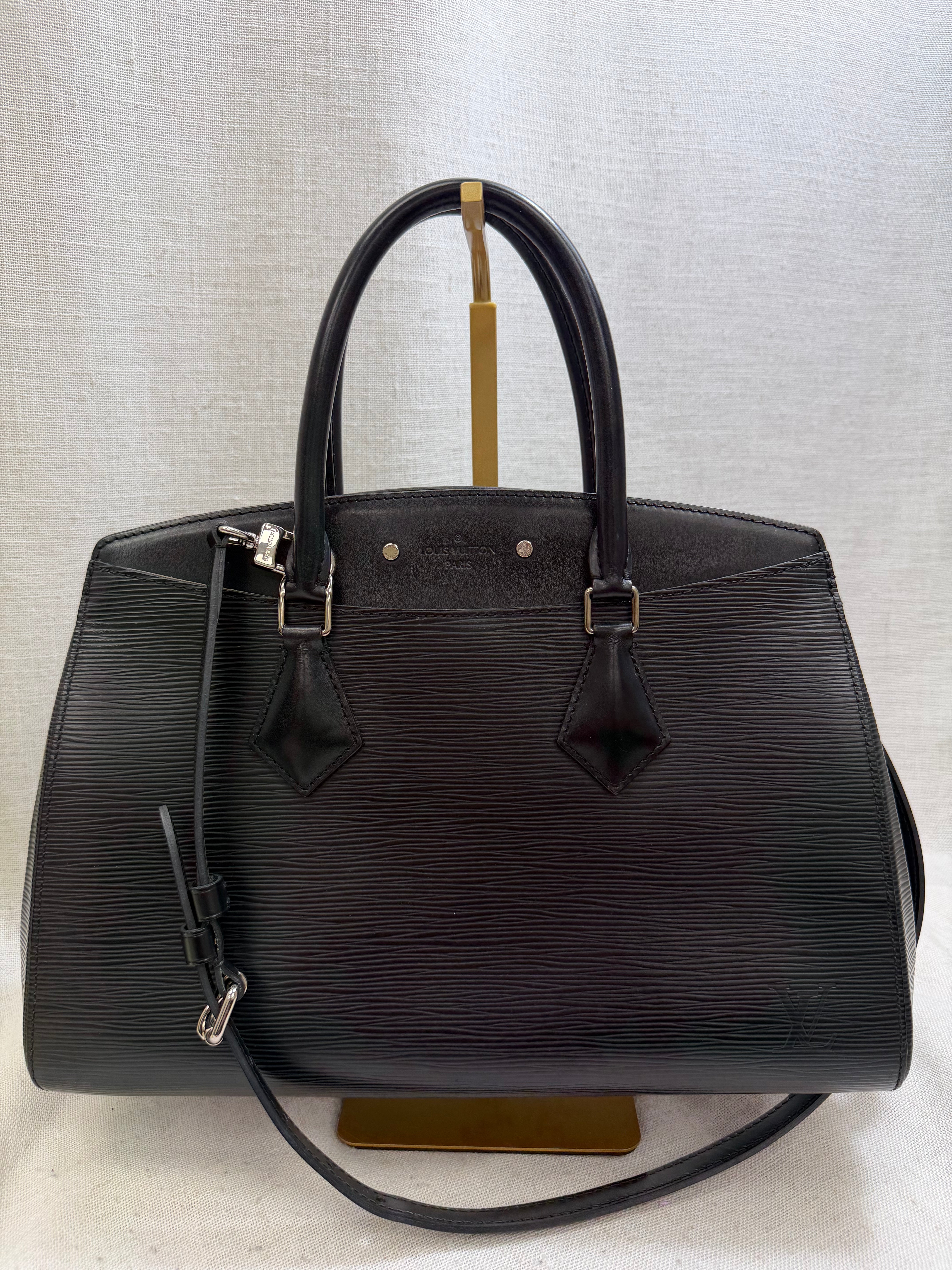 Louis Vuitton Black Epi Leather Soufflot MM Bag