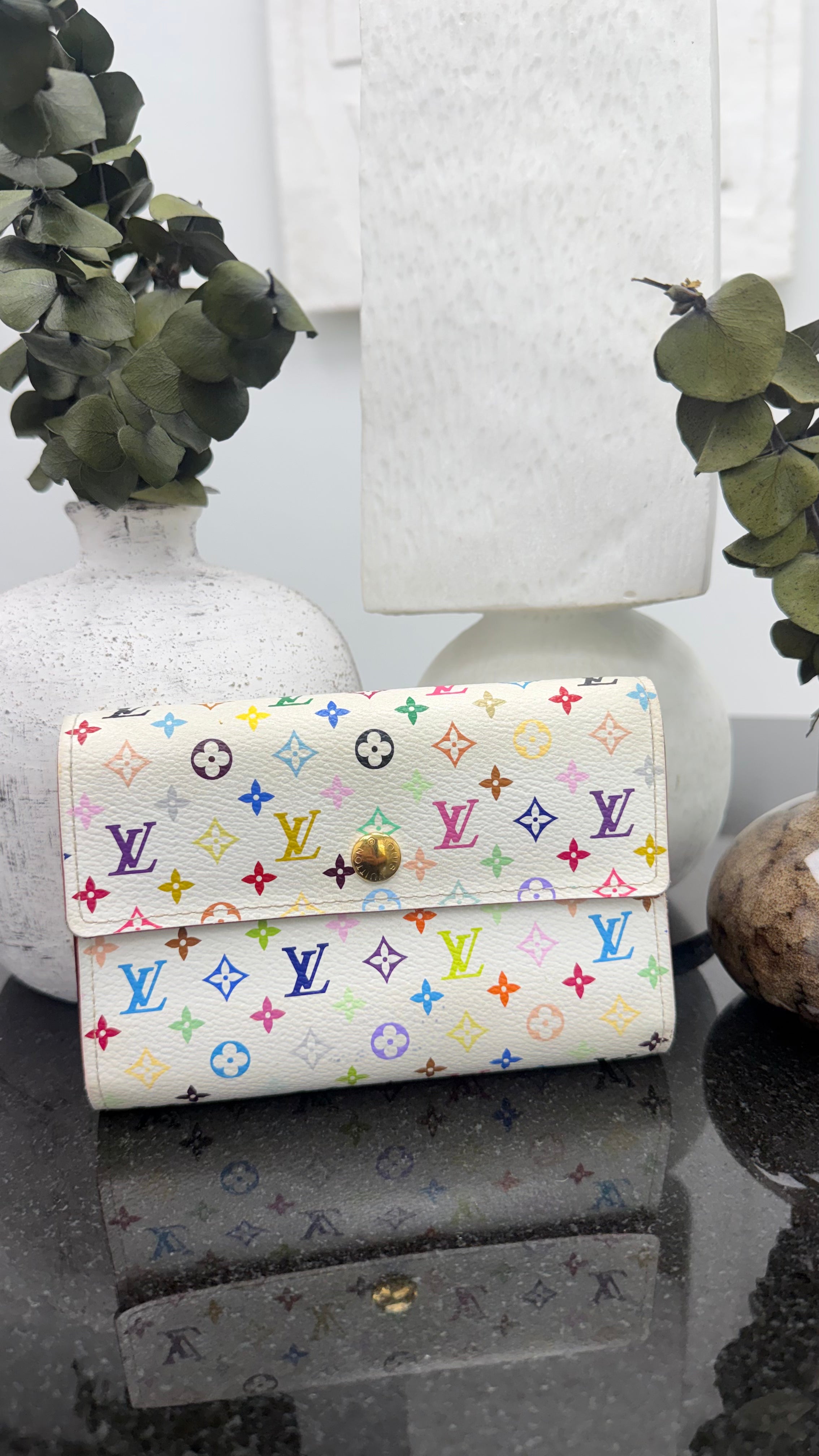 Louis Vuitton White Multicolor Monogram Alexandra Wallet