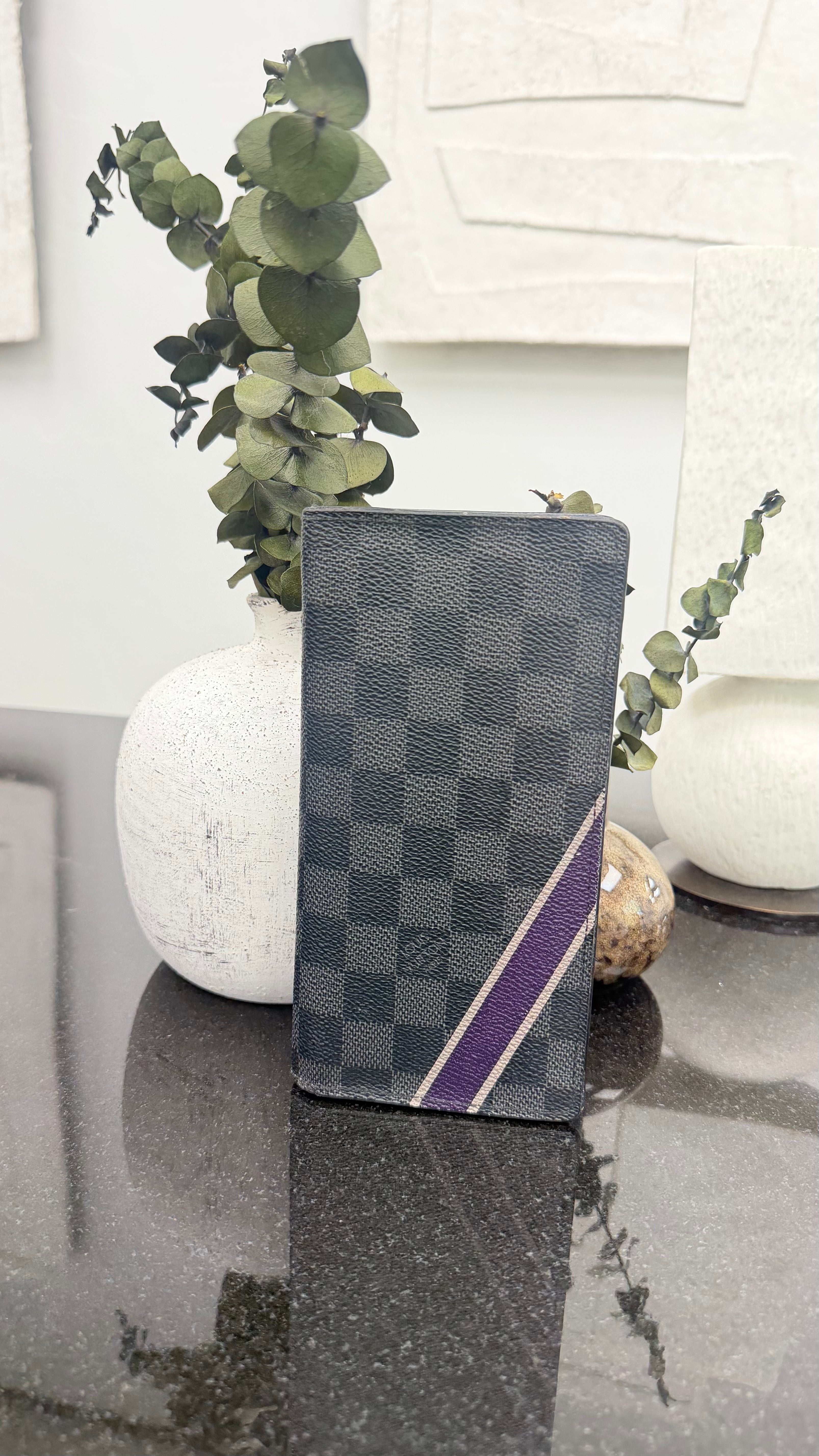 Louis Vuitton Damier Graphite Purple Brazza Wallet