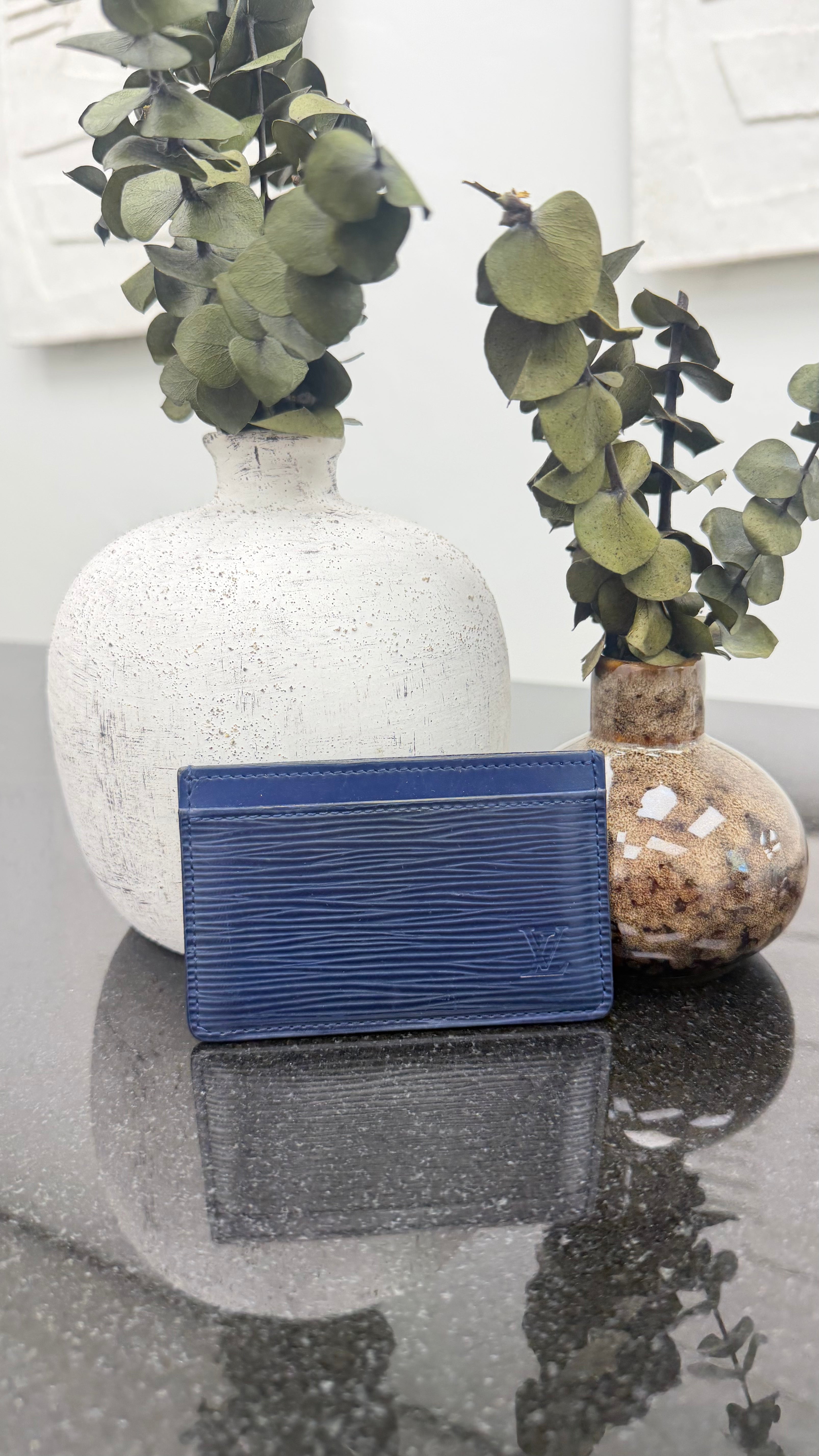 Louis Vuitton Navy Blue Epi Leather Card Holder