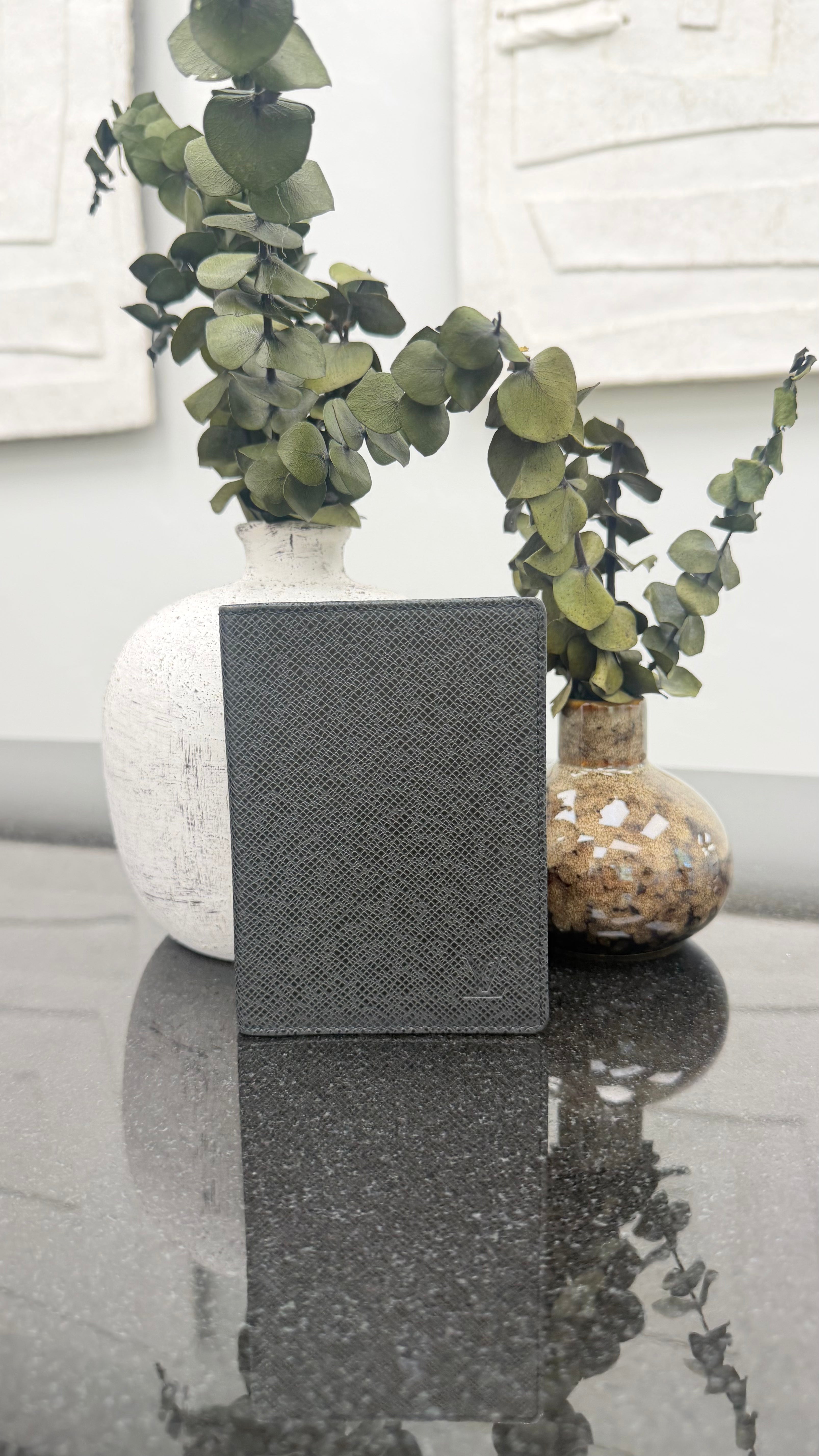 Louis Vuitton Black Taiga Leather Passport Cover