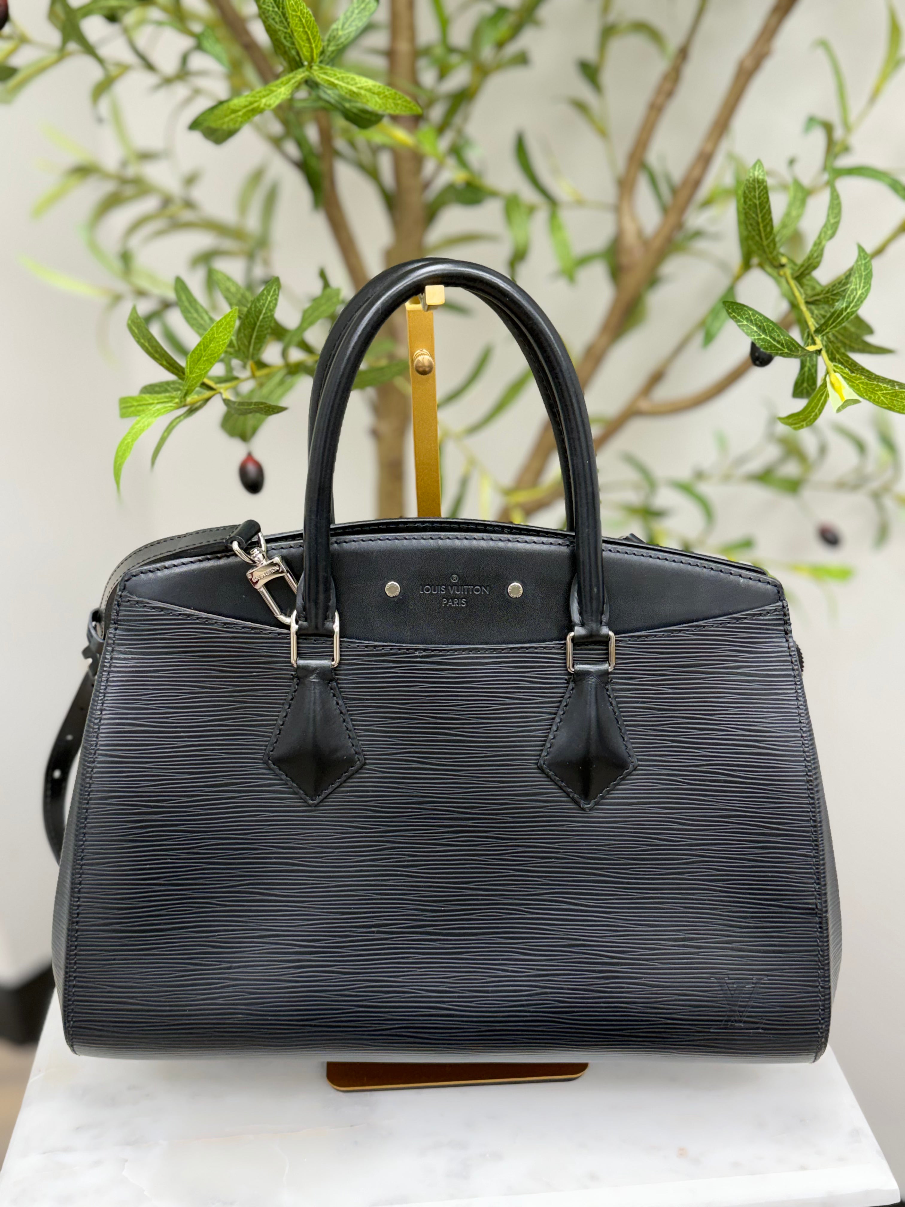 Louis Vuitton Black Epi Leather Soufflot MM Bag
