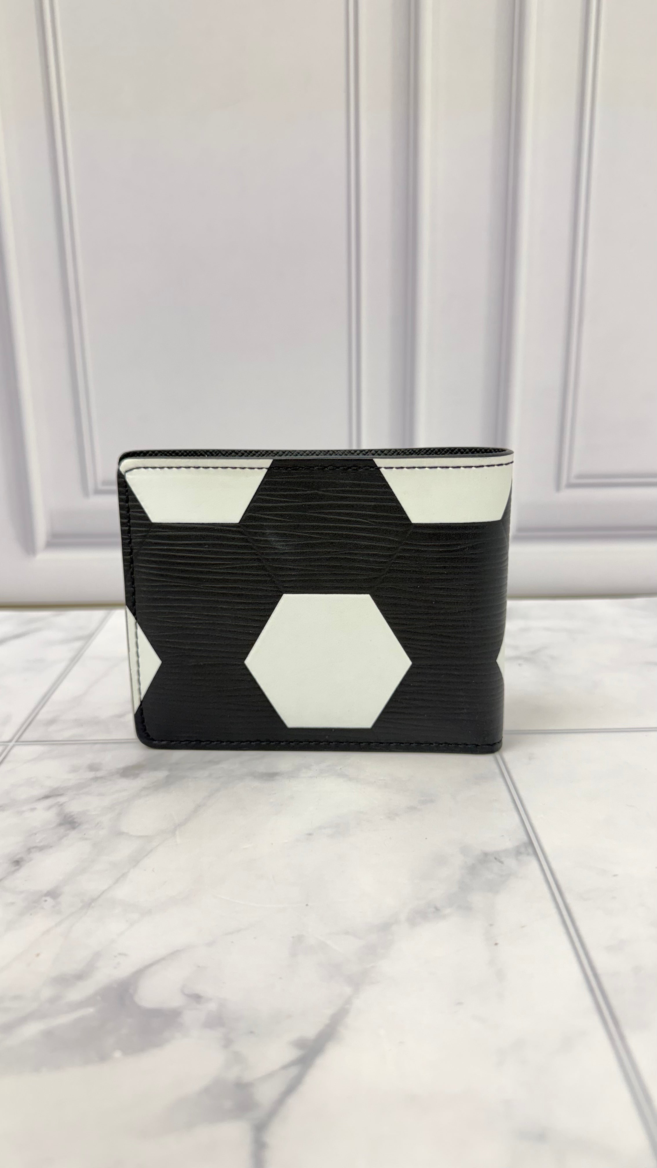 Louis Vuitton Black And White Epi Leather FIFA Wold Cup Bifold Wallet