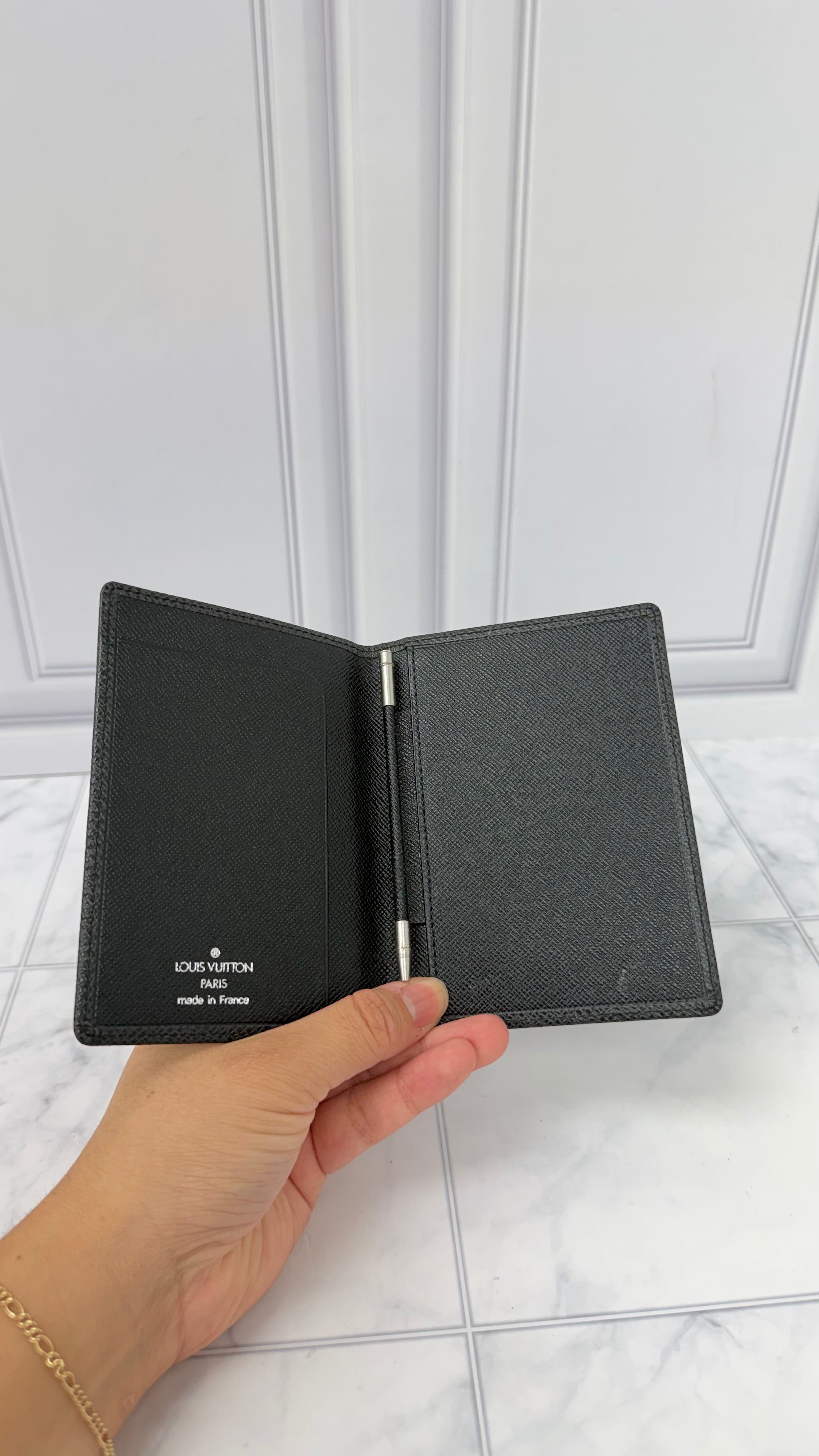 Louis Vuitton Black Taiga Leather Passport Cover