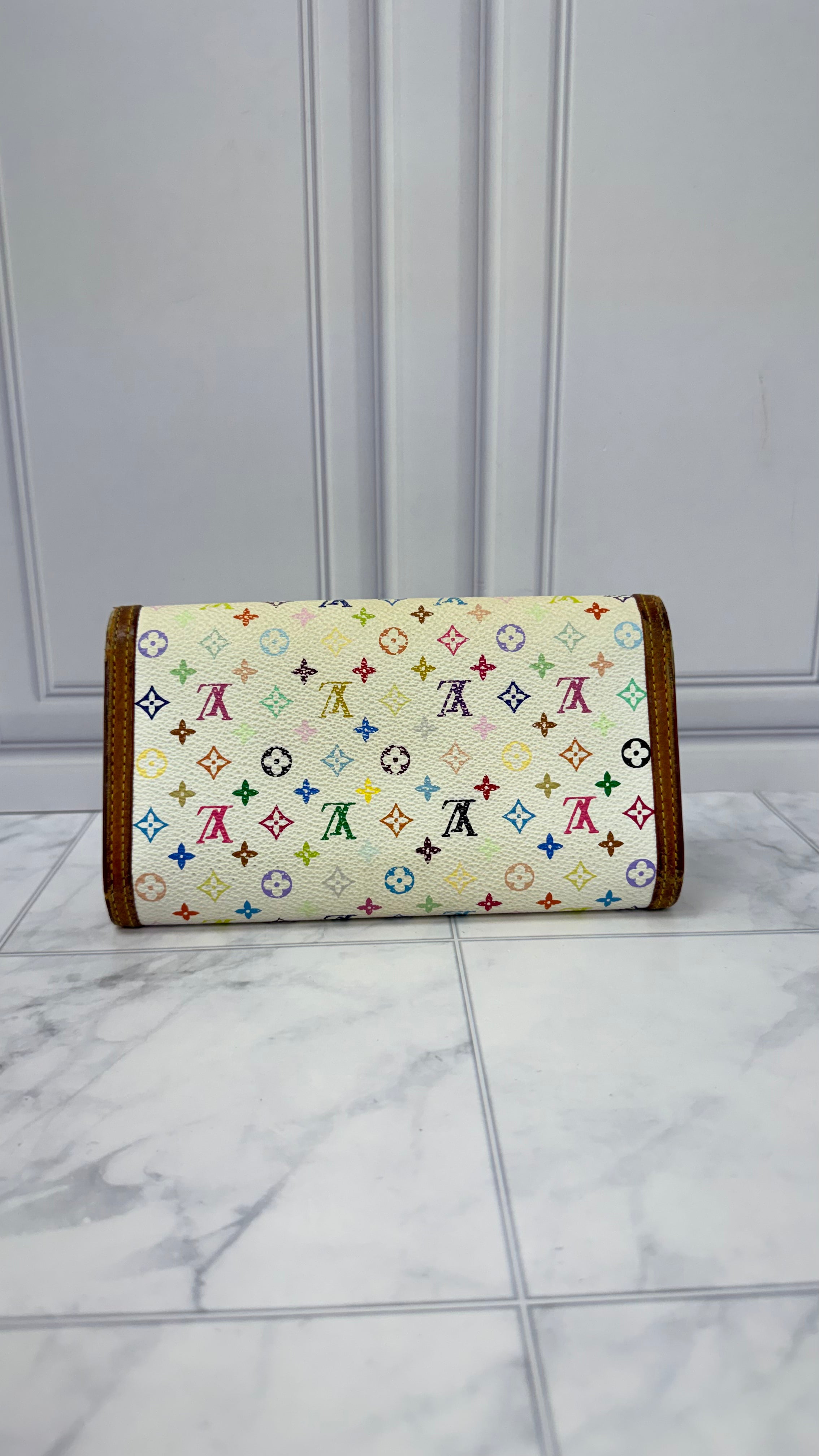 Louis Vuitton White Multicolor Monogram Porte Tresor International Wallet