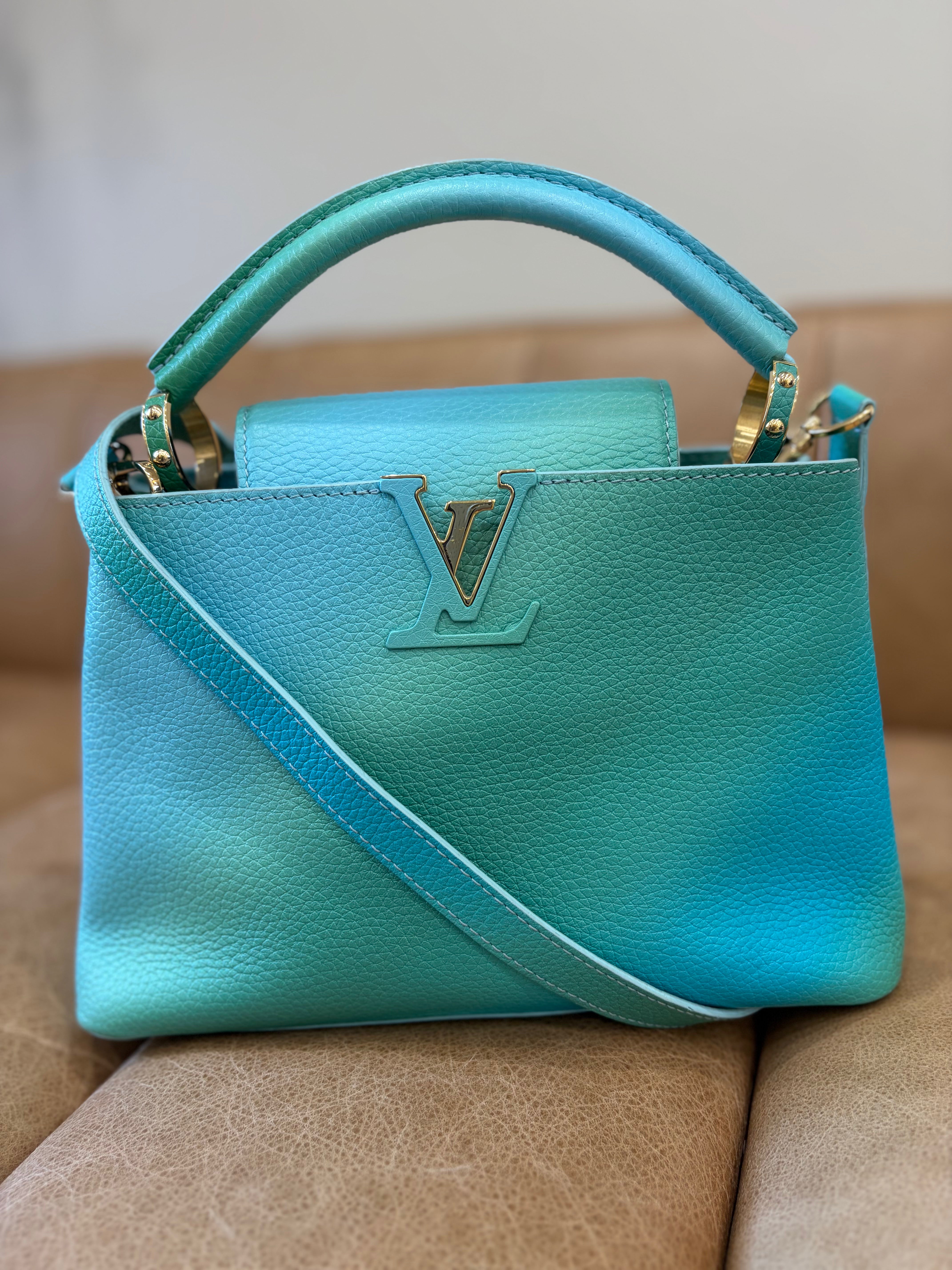 Louis Vuitton Blue Ombre Taurillon Leather Candy Capucine BB