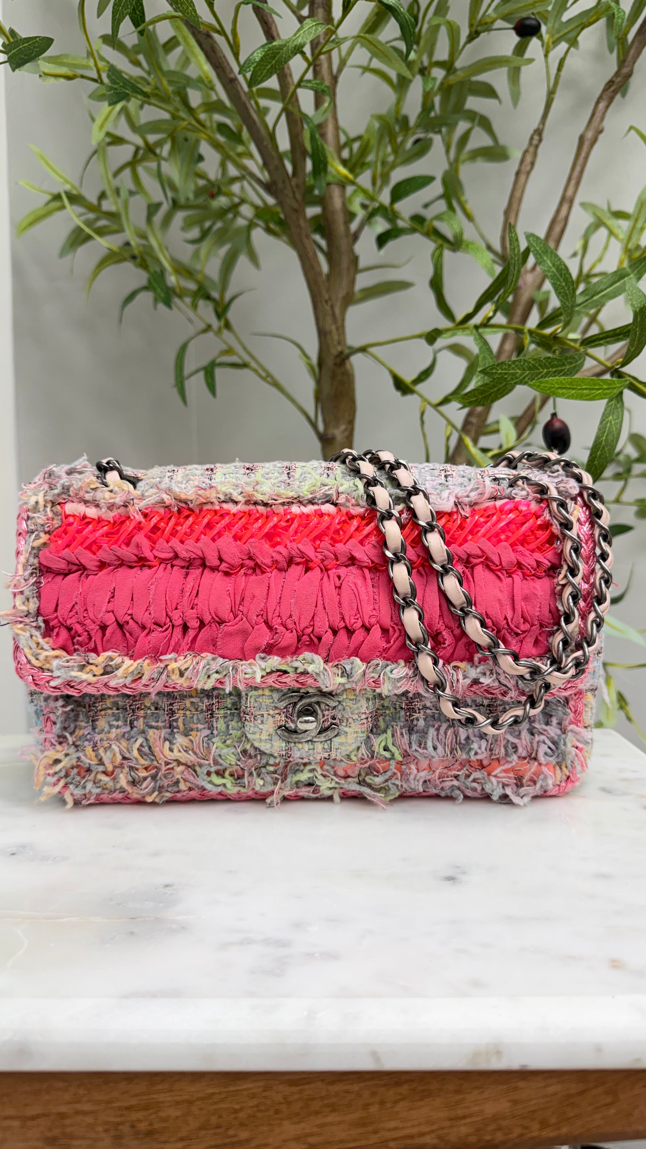 Chanel Multicolor Tweed Medium Flap Bag