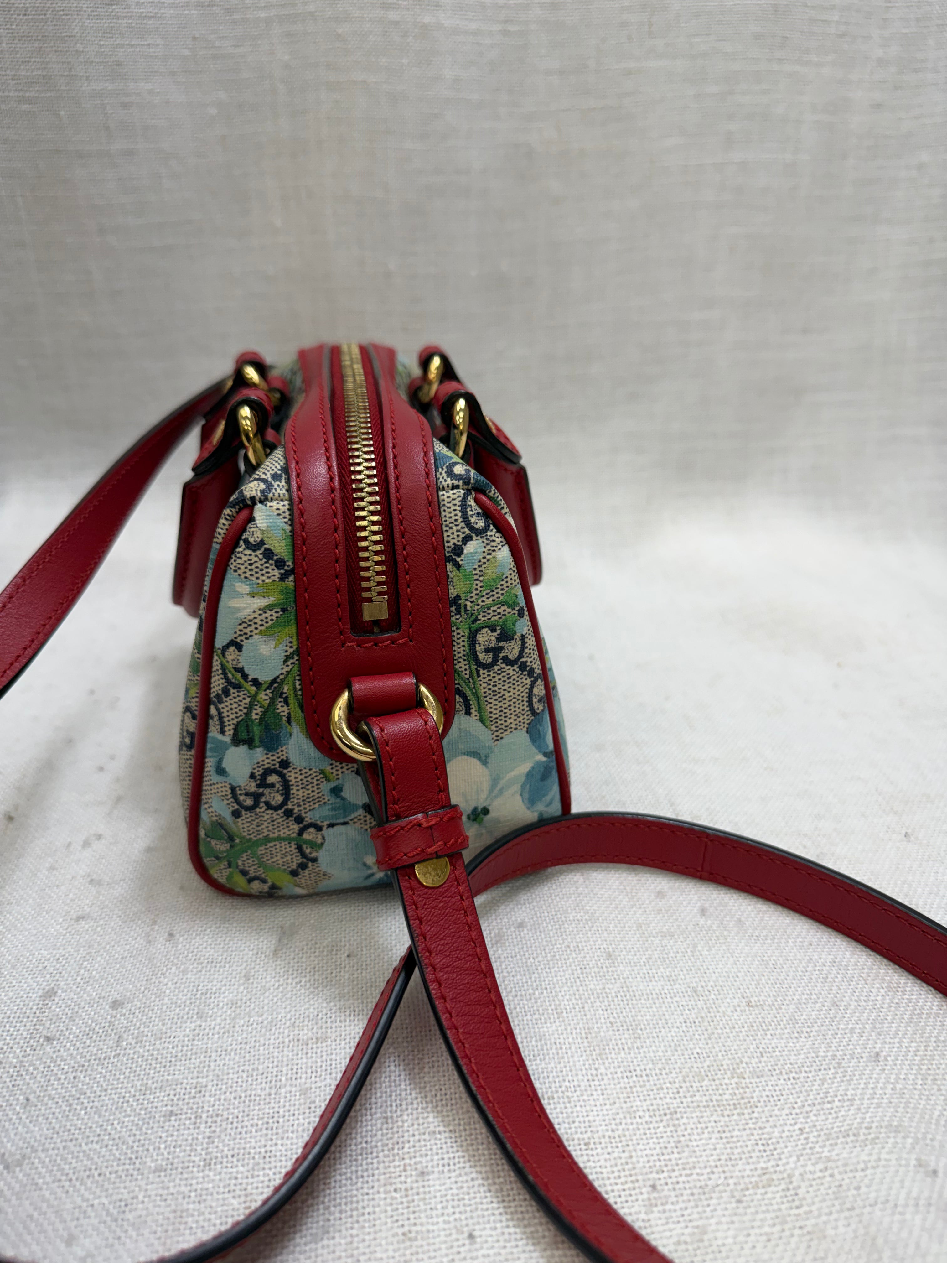 Gucci GG Supreme Blooms Boston Bag