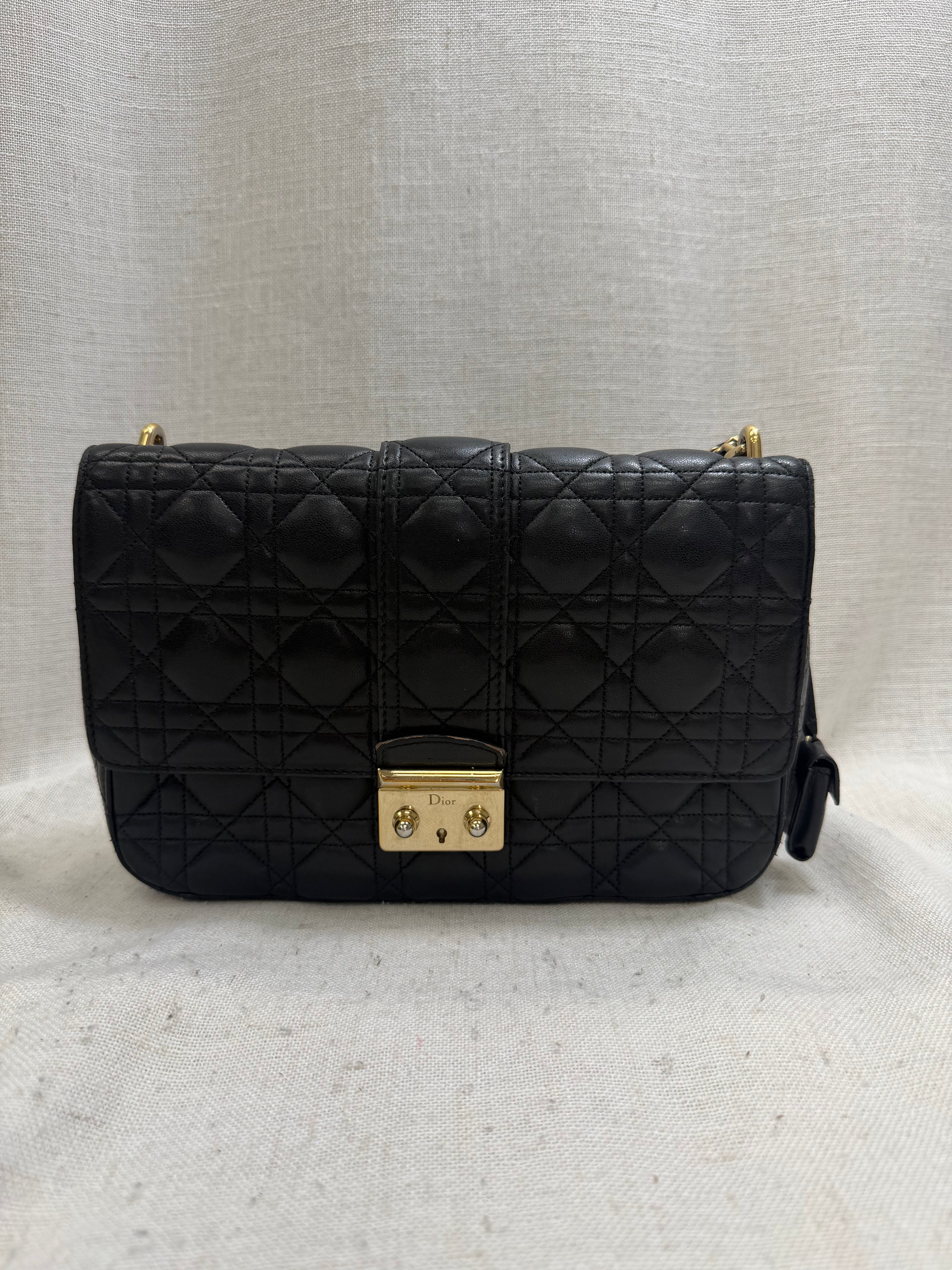 Christian Dior Black Quilted Leather Miss Dior Flap Bag