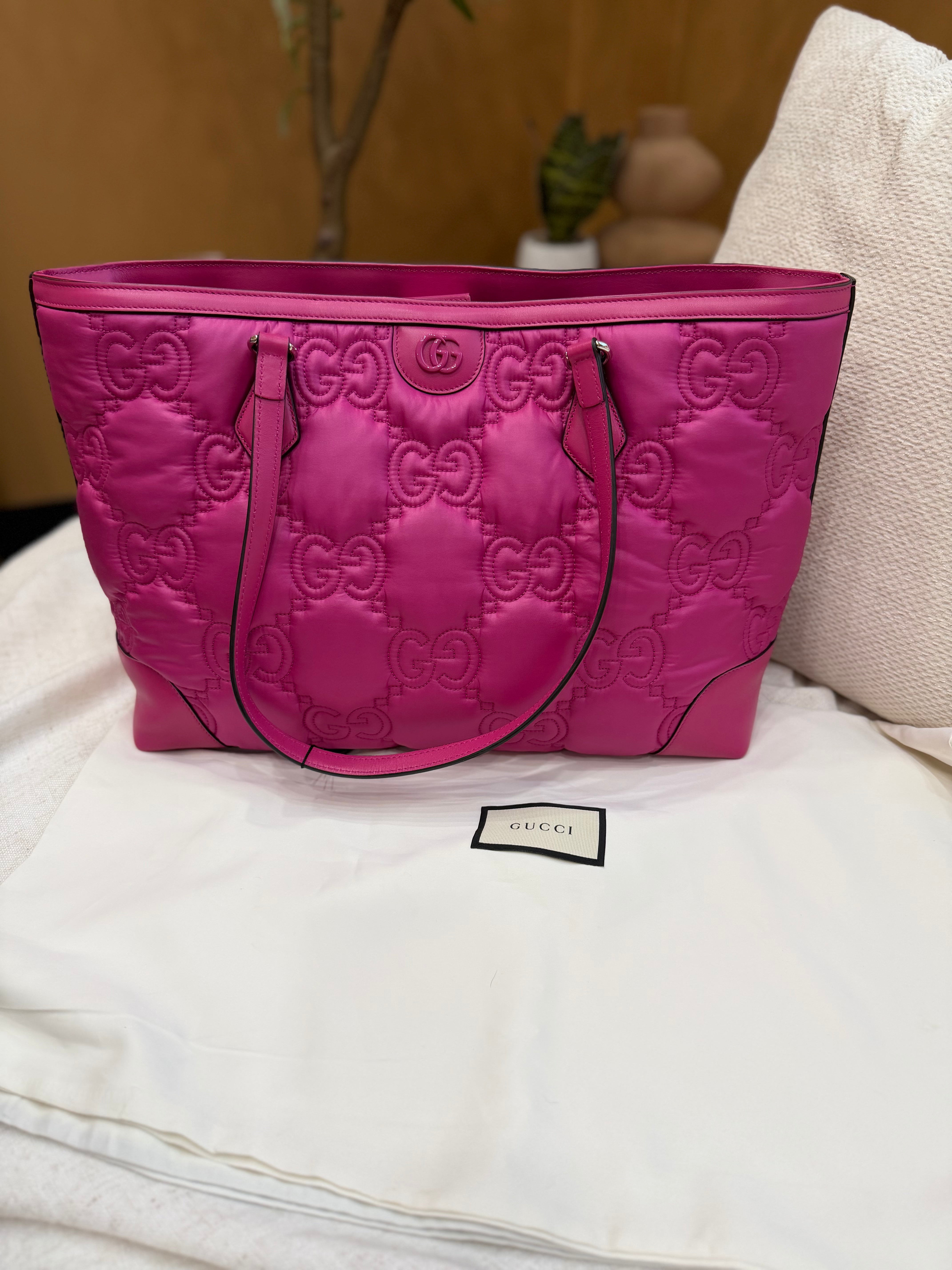 *DONS PRE-DROP* Gucci Pink Nylon Matelasse Tote Bag