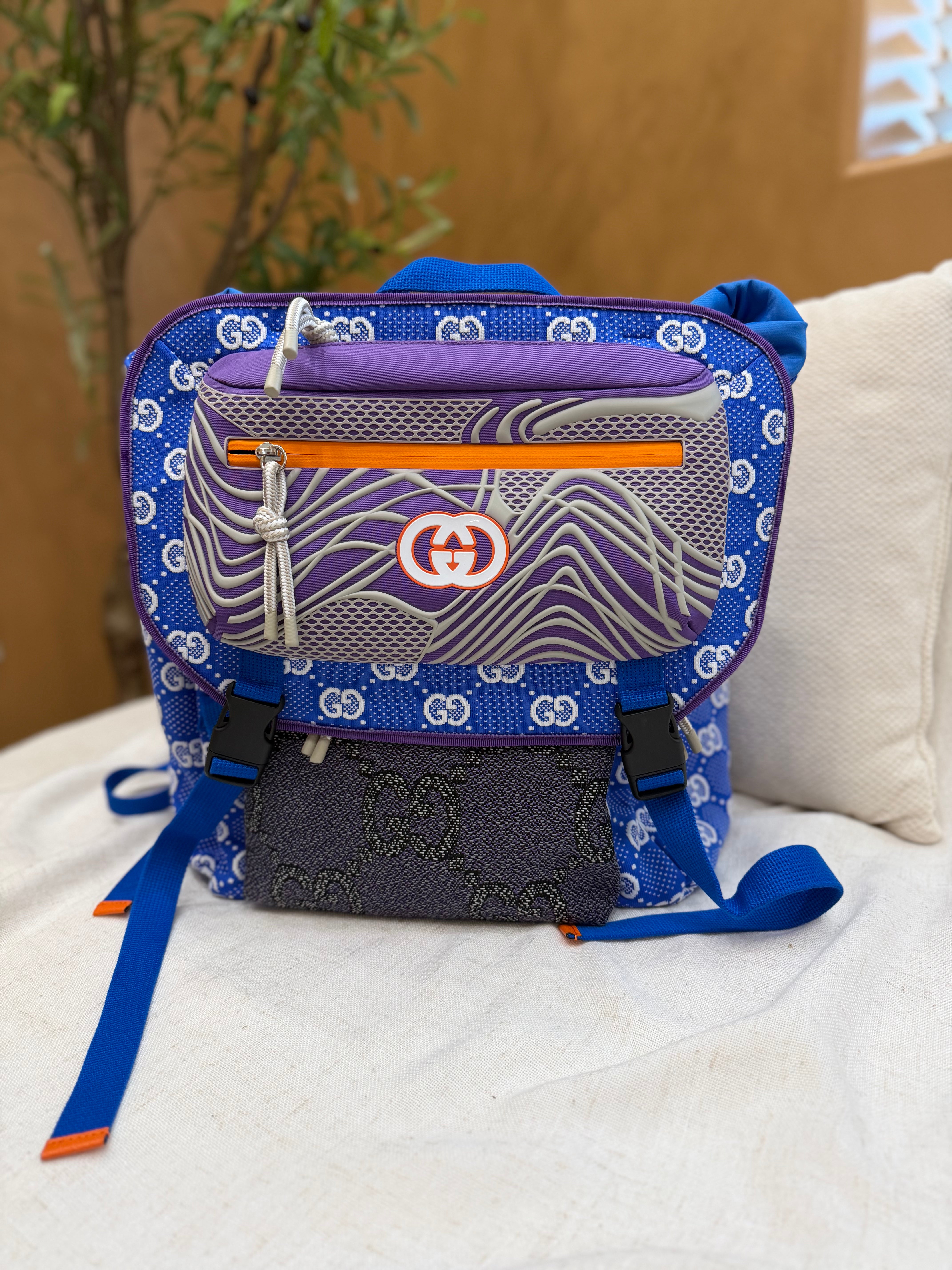 *DONS PRE-DROP* BRAND NEW-Gucci Multicolor Monogram All Over Panelled Double Bucket Backpack