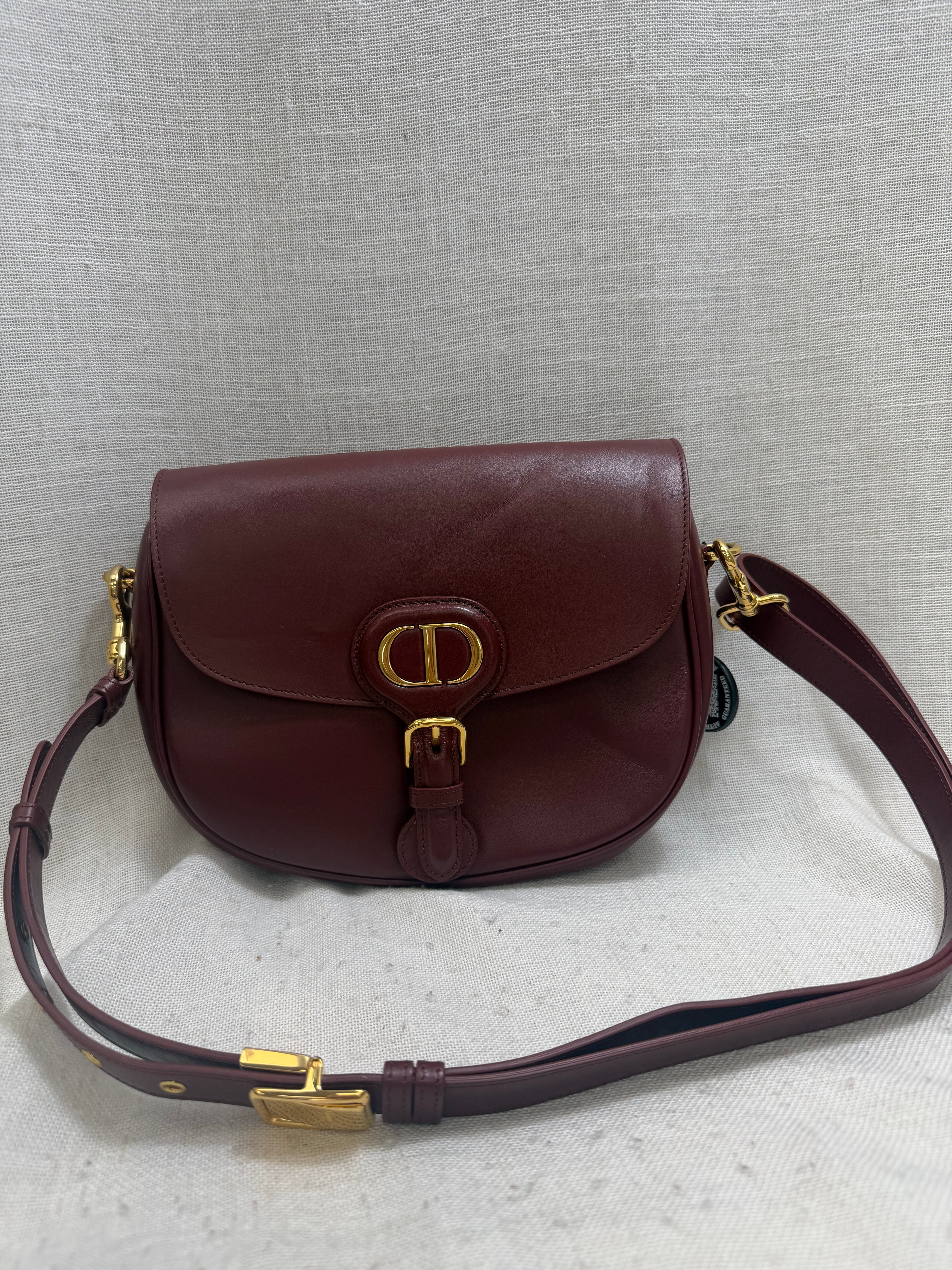 Christian Dior Burgundy Leather Bobby Medium Bag