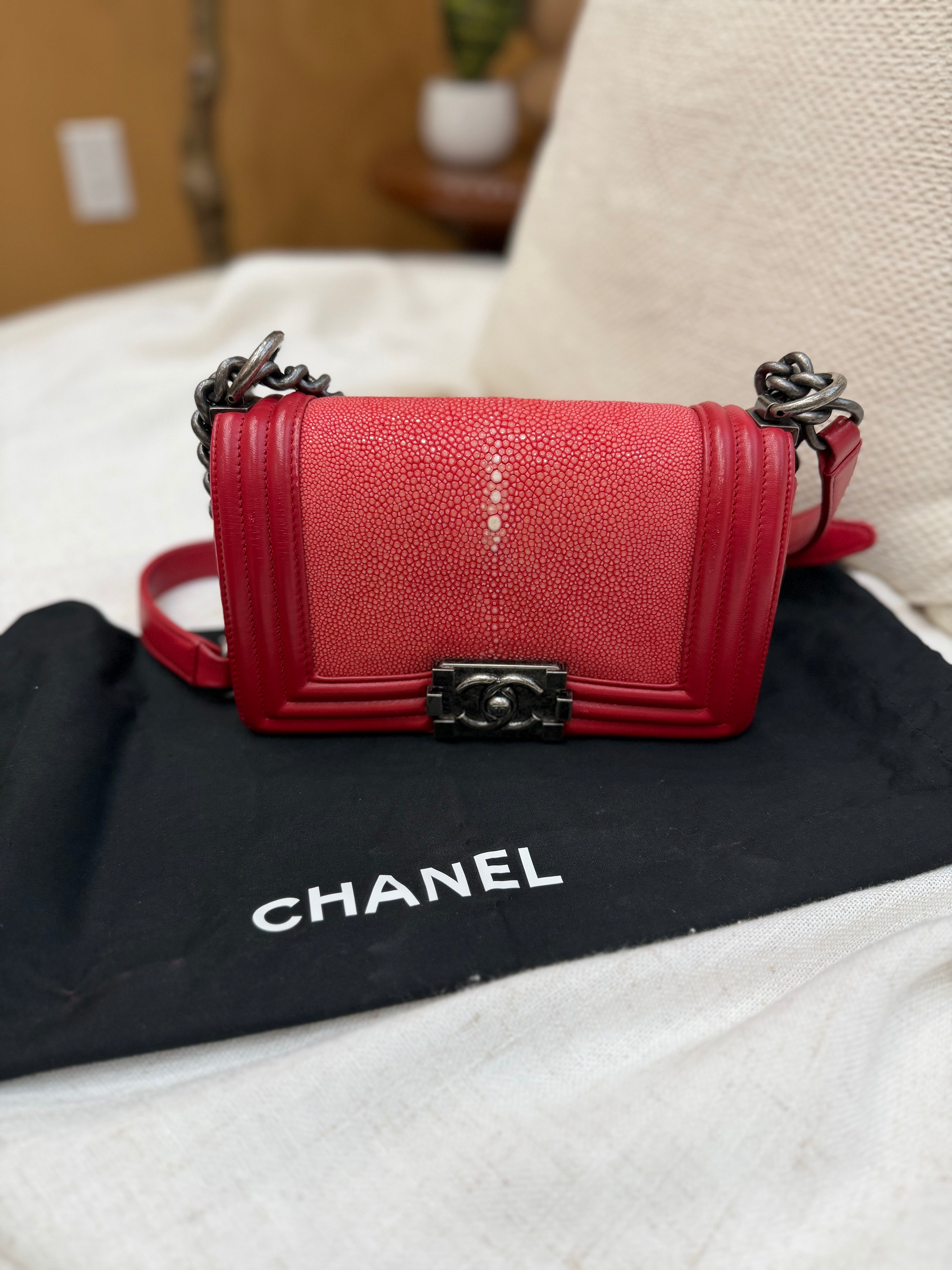 *DONS PRE-DROP* Chanel Red Stingray Small Flap Boy Bag
