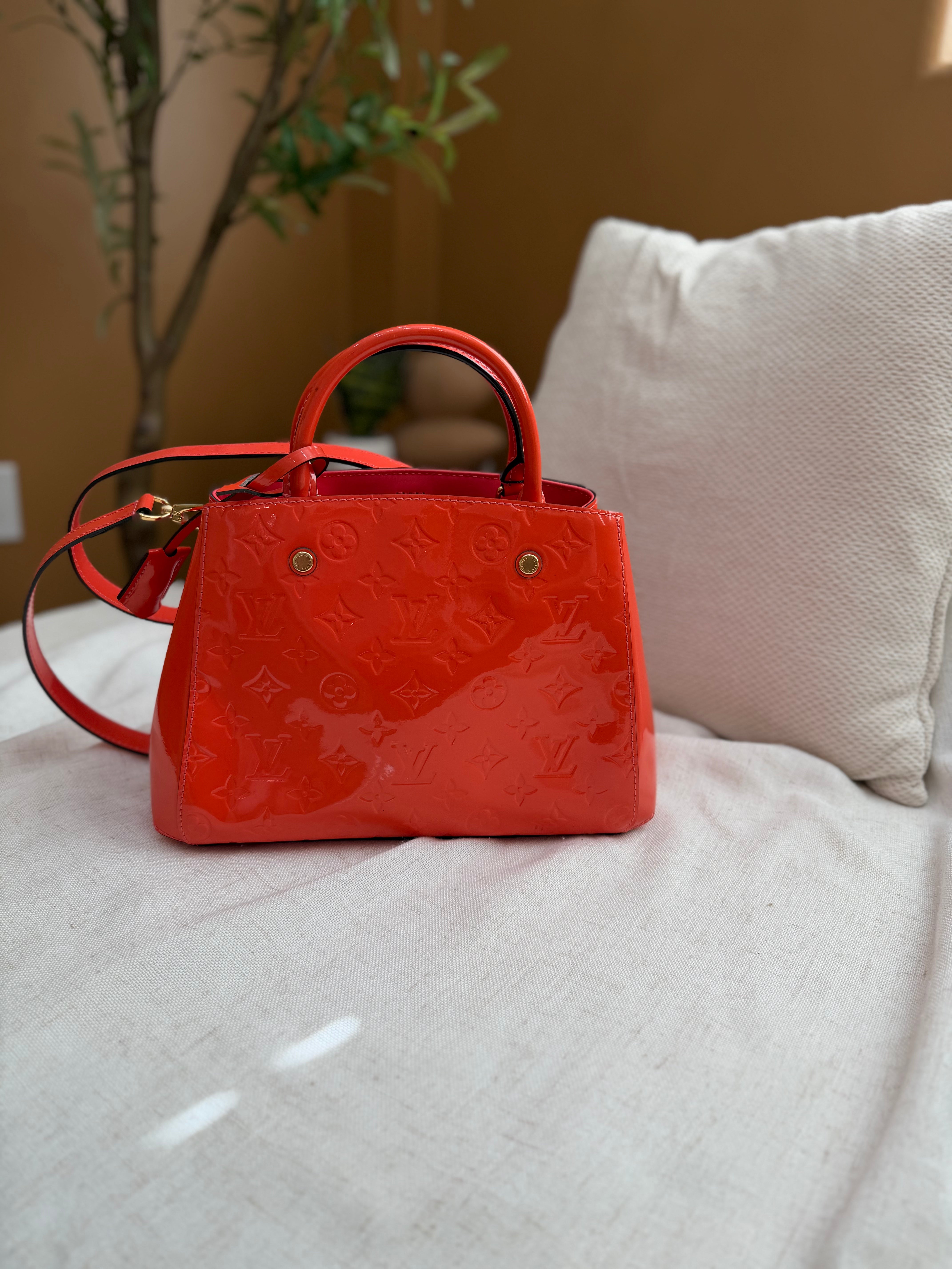 *DONS PRE-DROP* Louis Vuitton Orange Vernis Leather Montaigne BB Bag