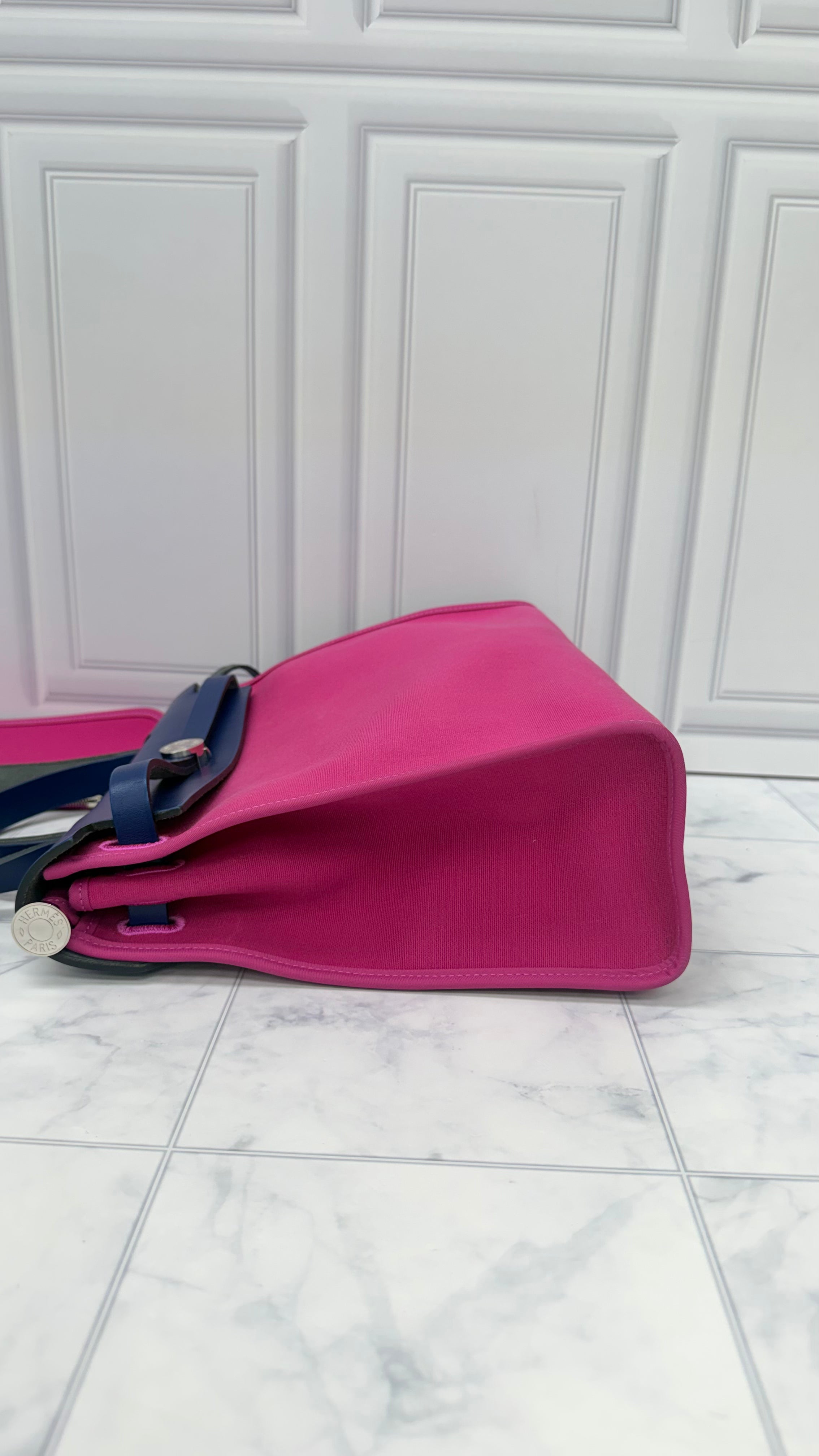 Hermes Purple Toile Canvas Herbag Zippy Wallet 31 Handbag