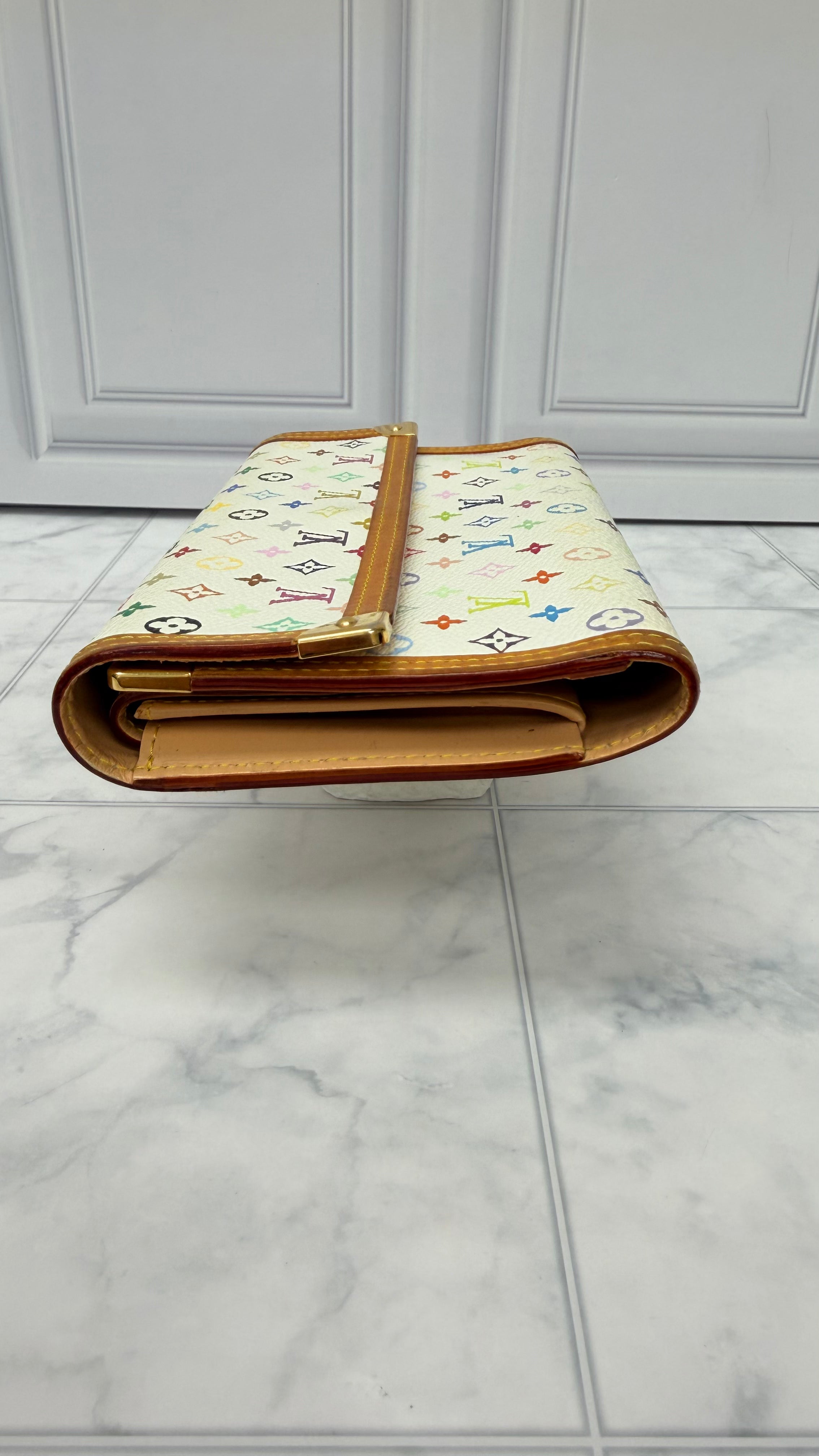 Louis Vuitton White Multicolor Monogram International Wallet