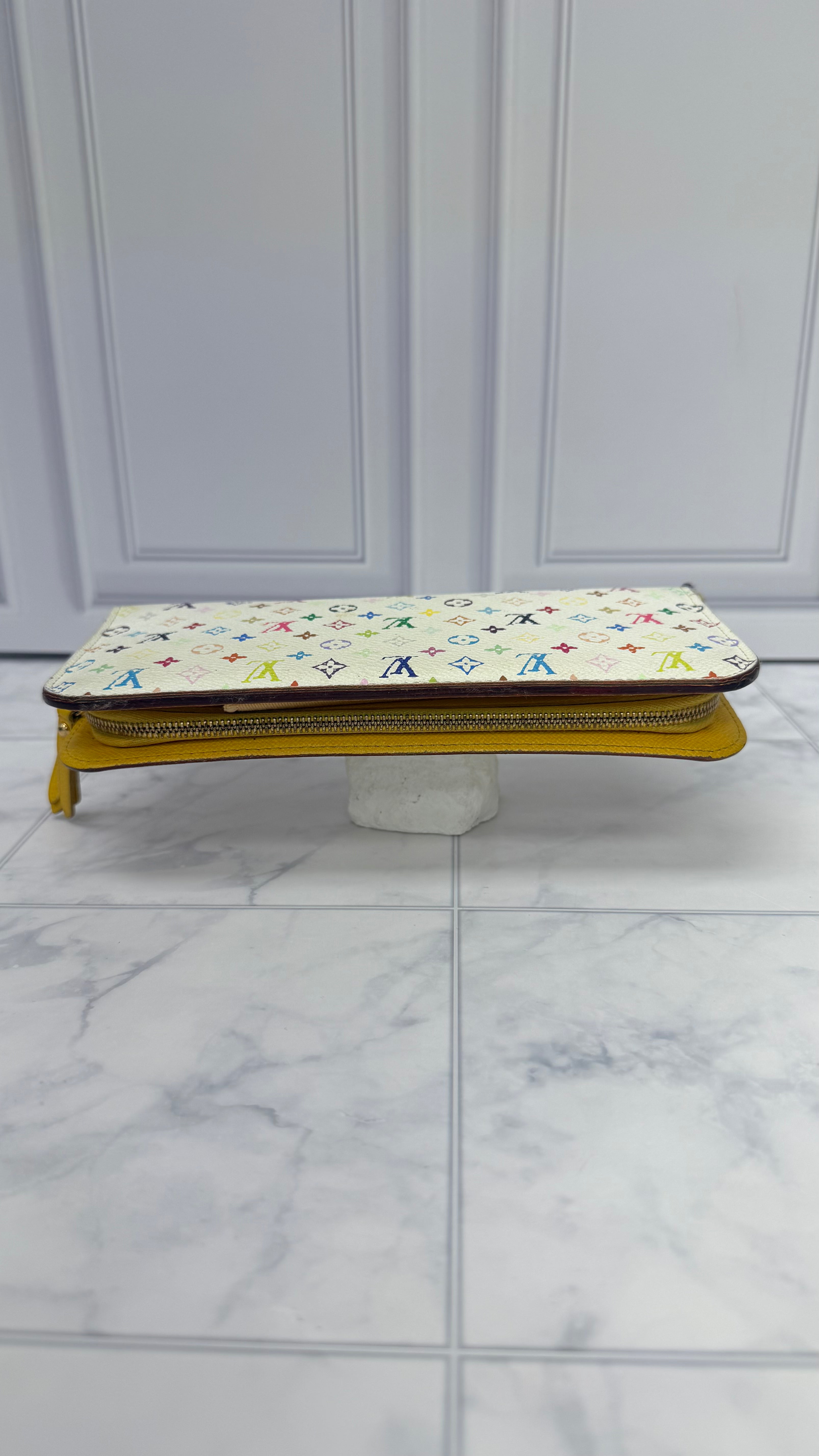Louis Vuitton White Multicolor Monogram Insulate Zippy Wallet