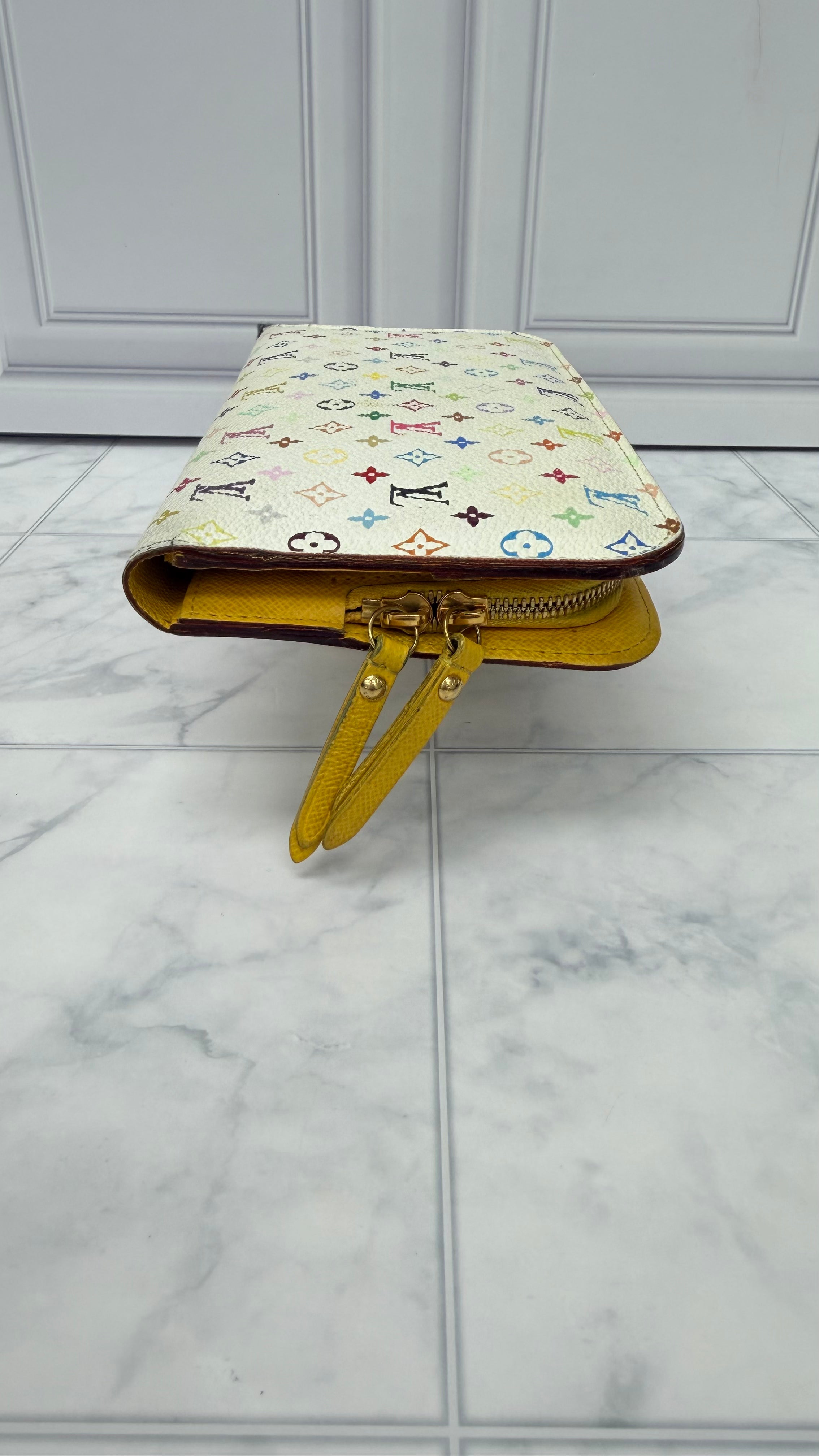 Louis Vuitton White Multicolor Monogram Insulate Zippy Wallet