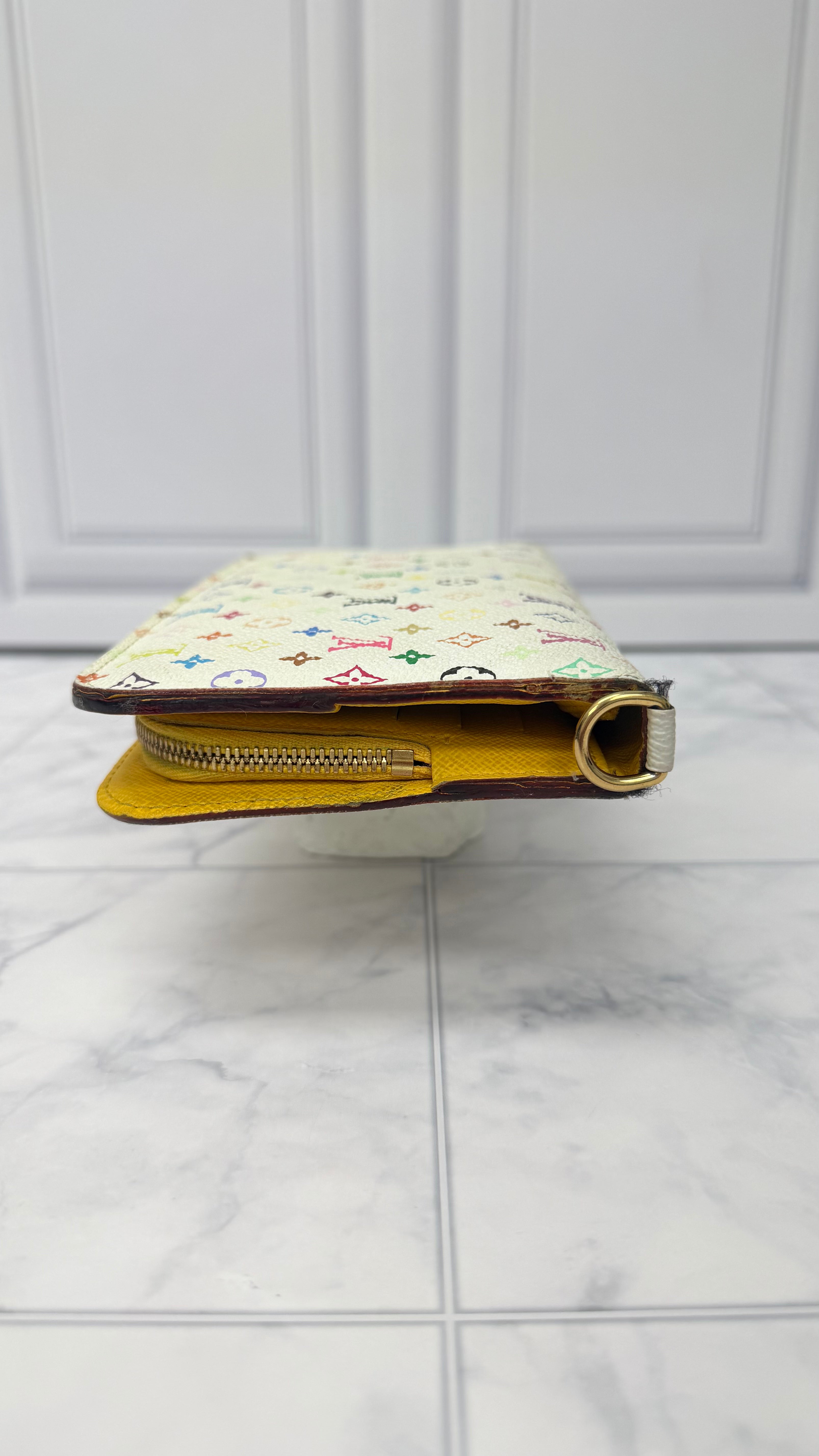 Louis Vuitton White Multicolor Monogram Insulate Zippy Wallet