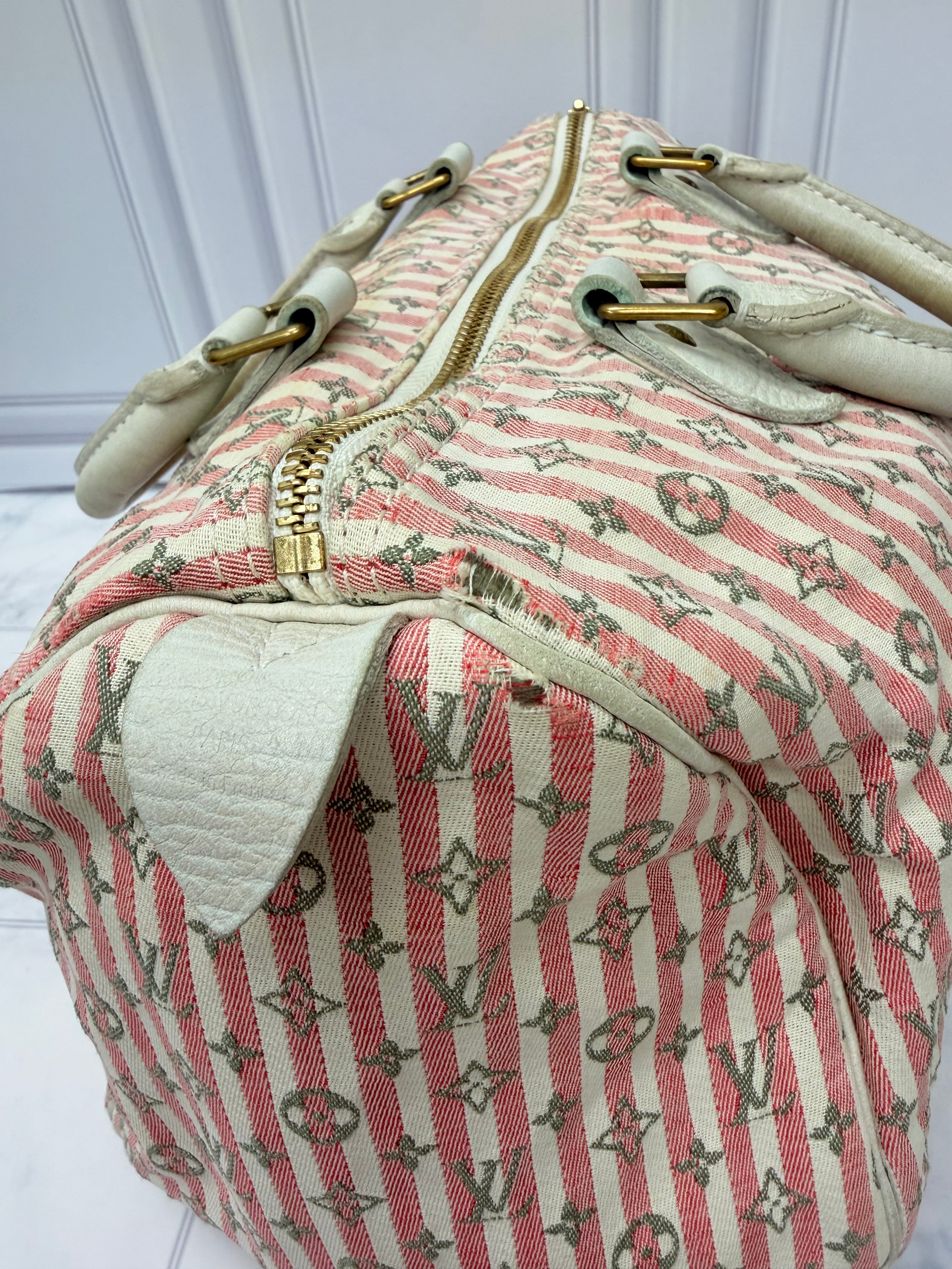 Louis Vuitton Monogram Pink Canvas Mini Lin Croisette Speedy 30 Bag