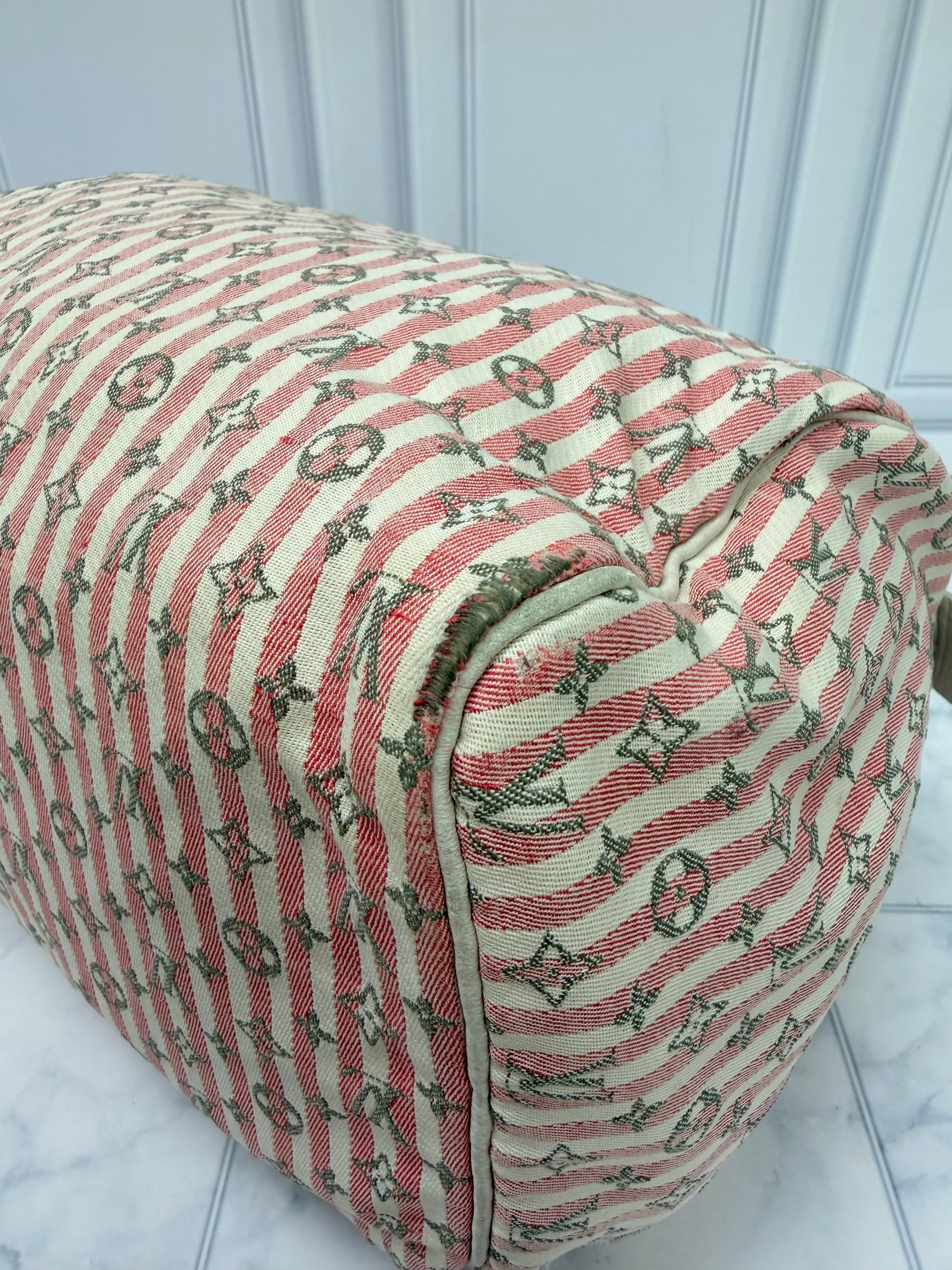 Louis Vuitton Monogram Pink Canvas Mini Lin Croisette Speedy 30 Bag