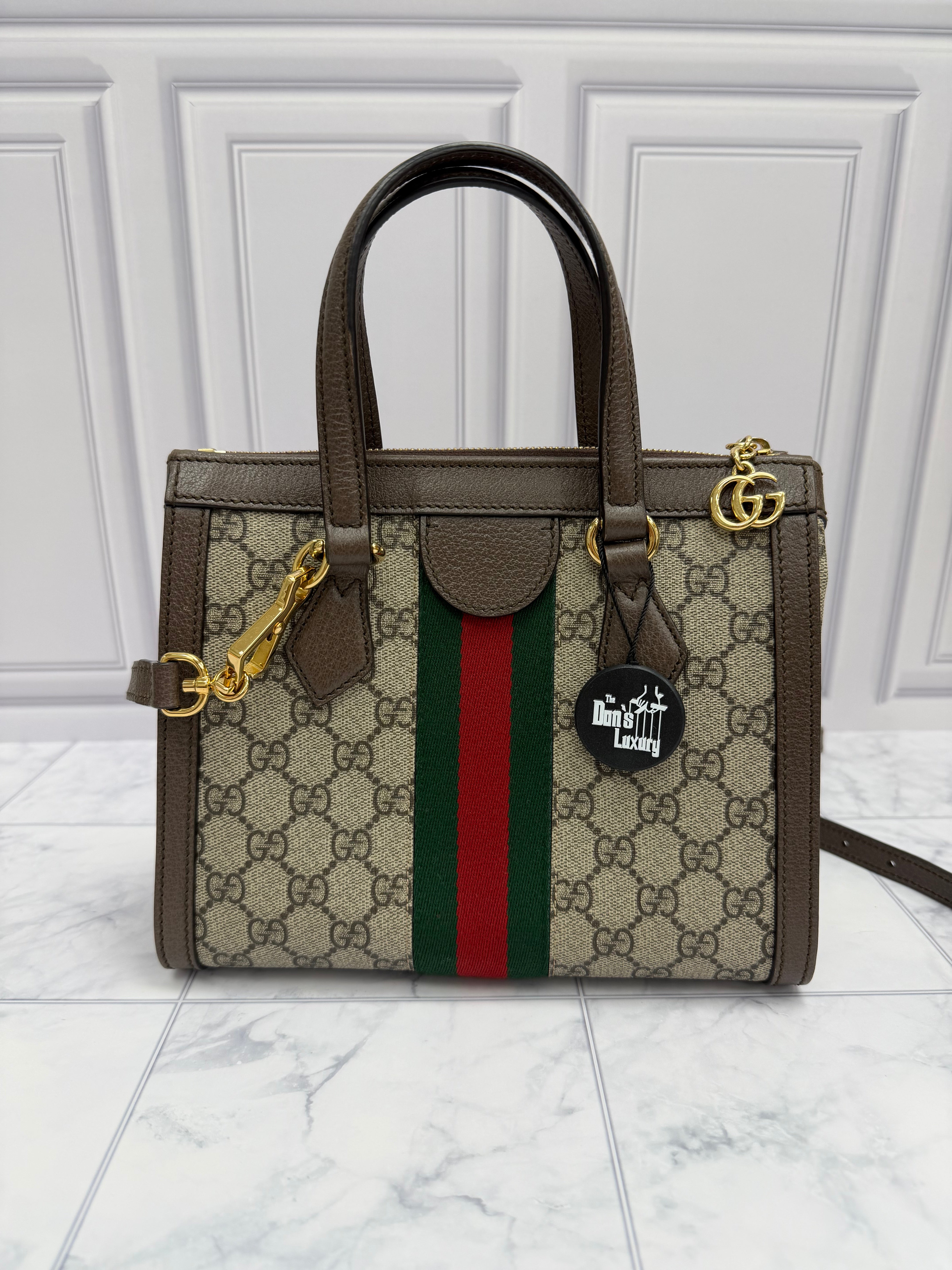 *DONS DROP* Gucci Supreme Canvas & Brown Leather Ophidia Small Tote