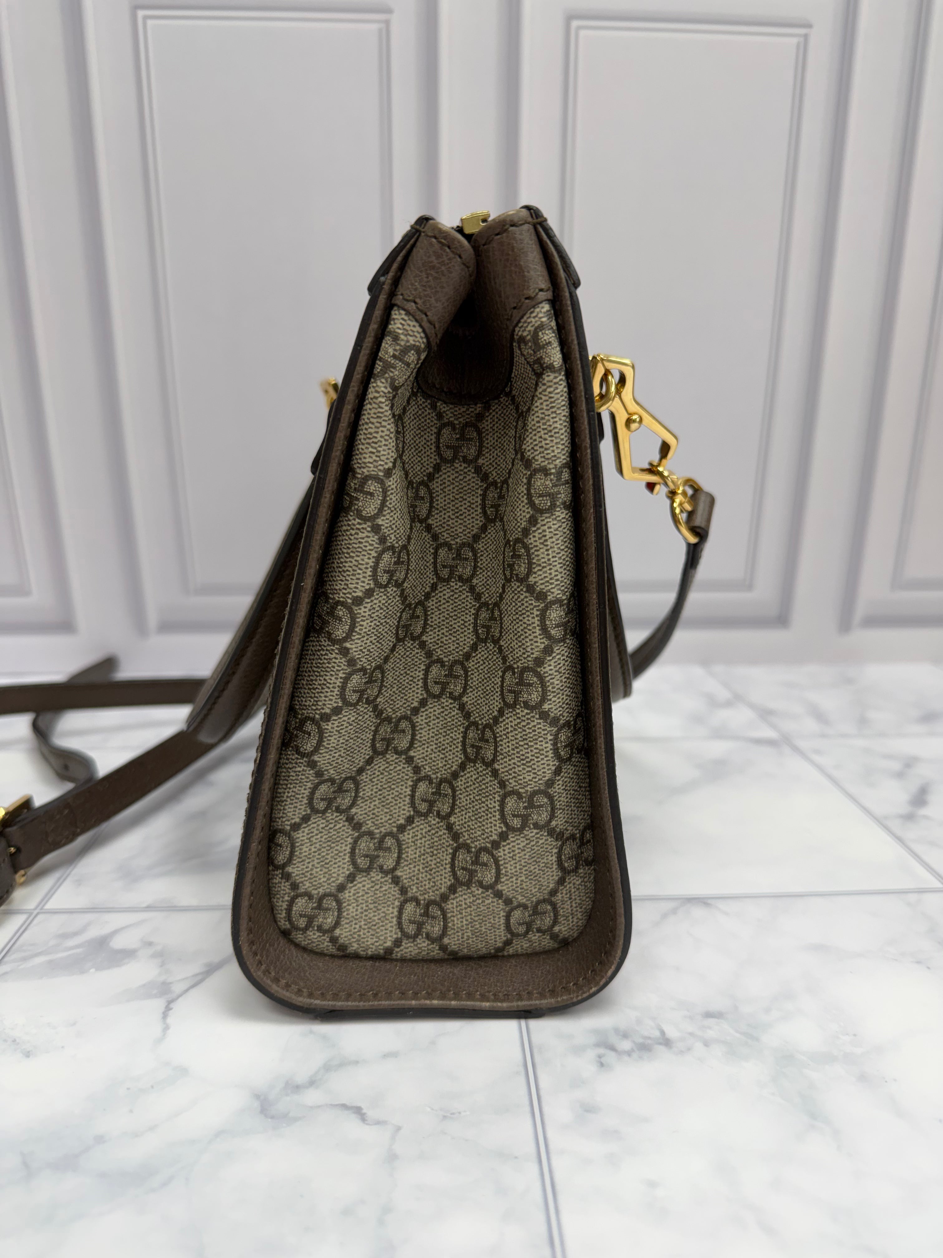 *DONS DROP* Gucci Supreme Canvas & Brown Leather Ophidia Small Tote
