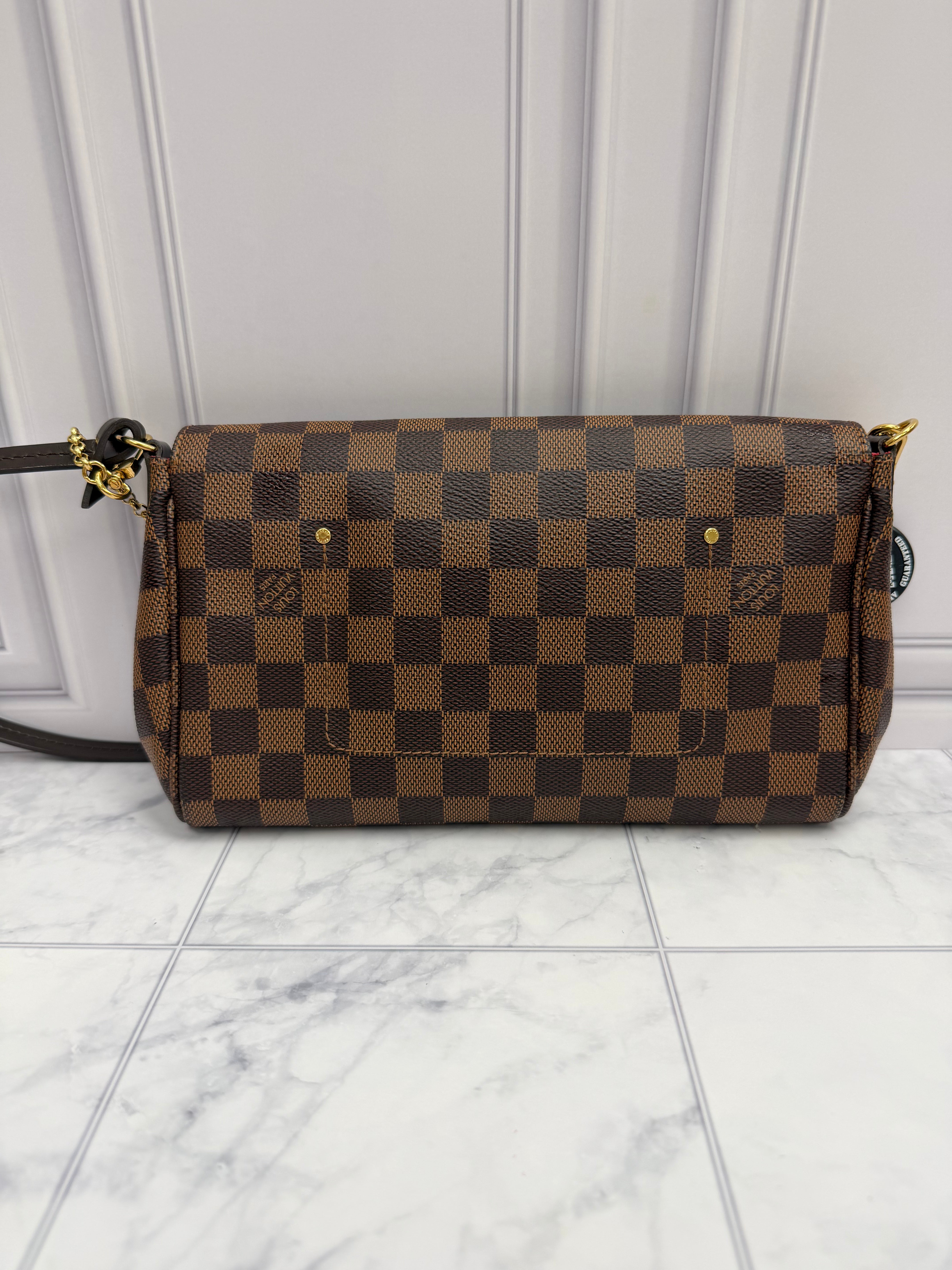 *DONS DROP* Louis Vuitton Damier Ebene & Red Favorite MM Crossbody